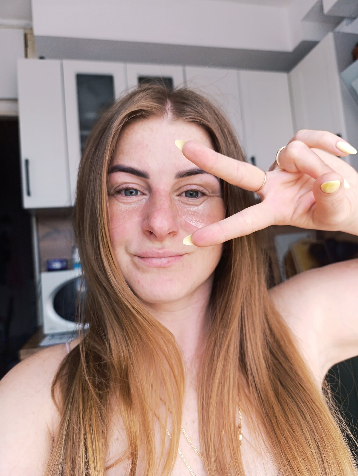 Woman's morning routine captured in residential setting