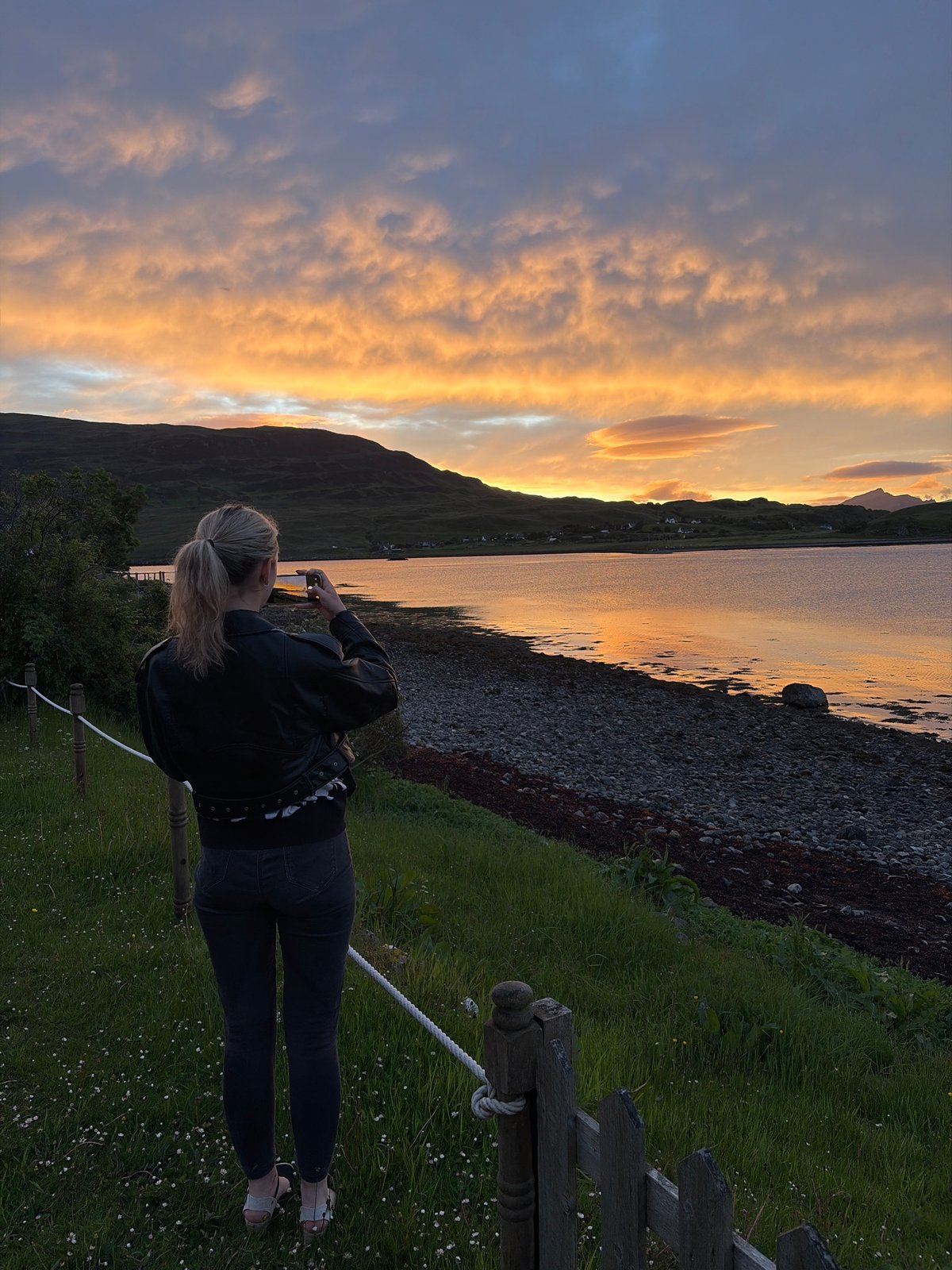 Sunset photography session documented in Sconser, Scotland