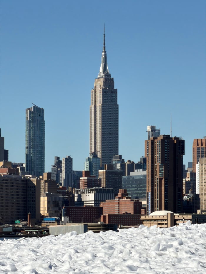 Winter scenes documented across NYC Friday evening