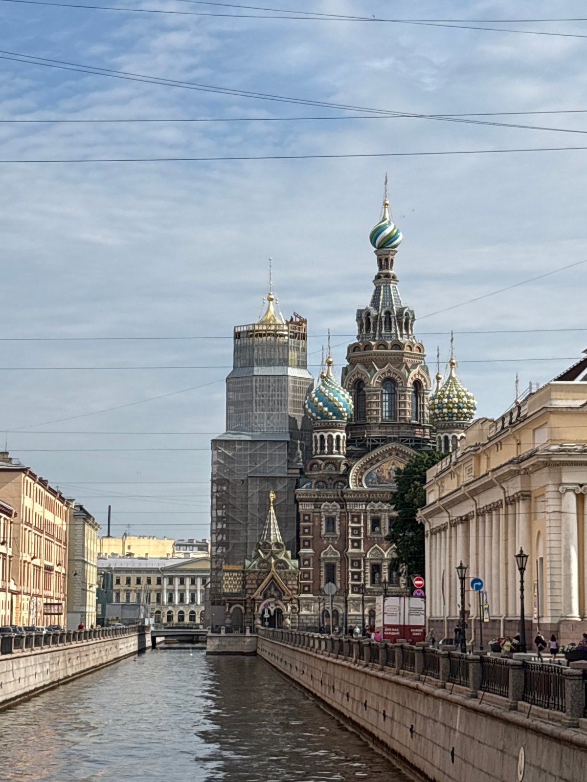 Canal streets and landmarks on a Saint Petersburg morning