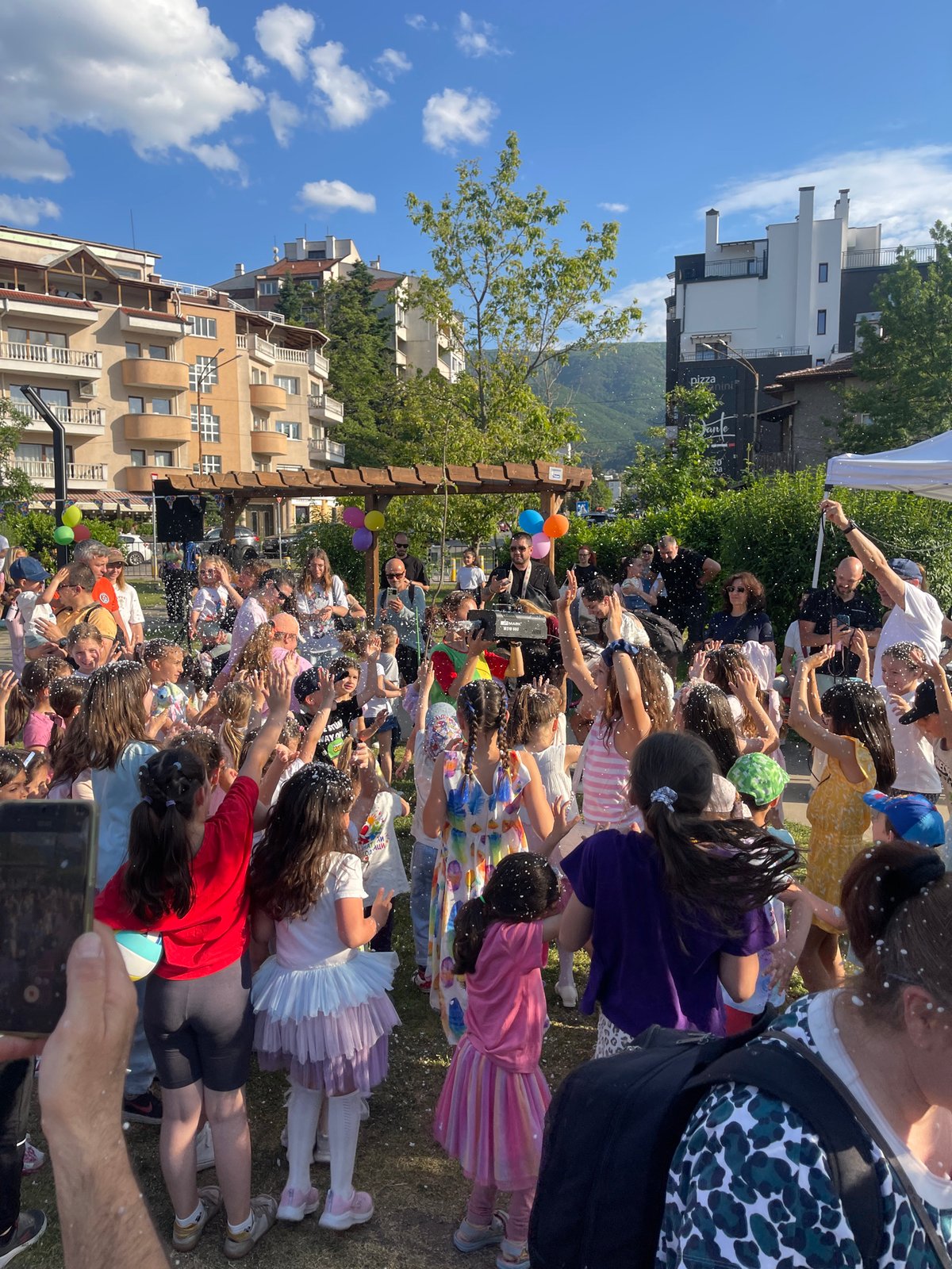 Children's outdoor celebration with Stitch costume entertainer in Sofia