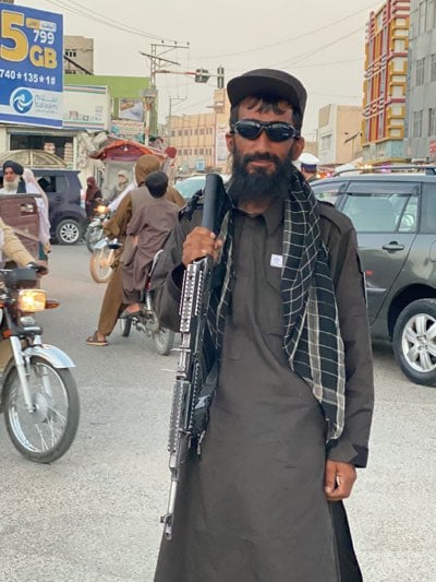 Taliban security forces patrol Kandahar streets during routine operations