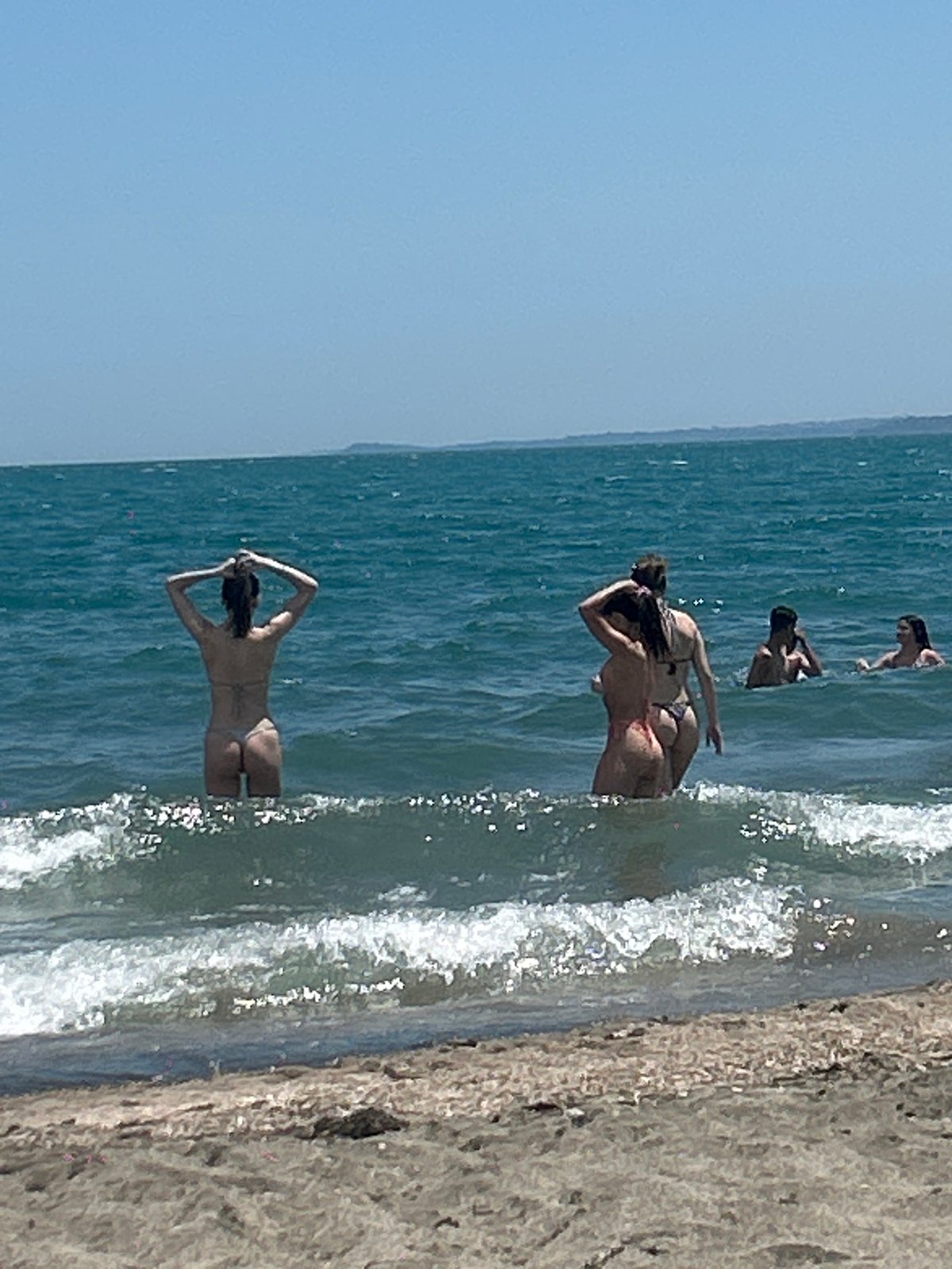 Summer morning on the Black Sea beach in Burgas, Bulgaria