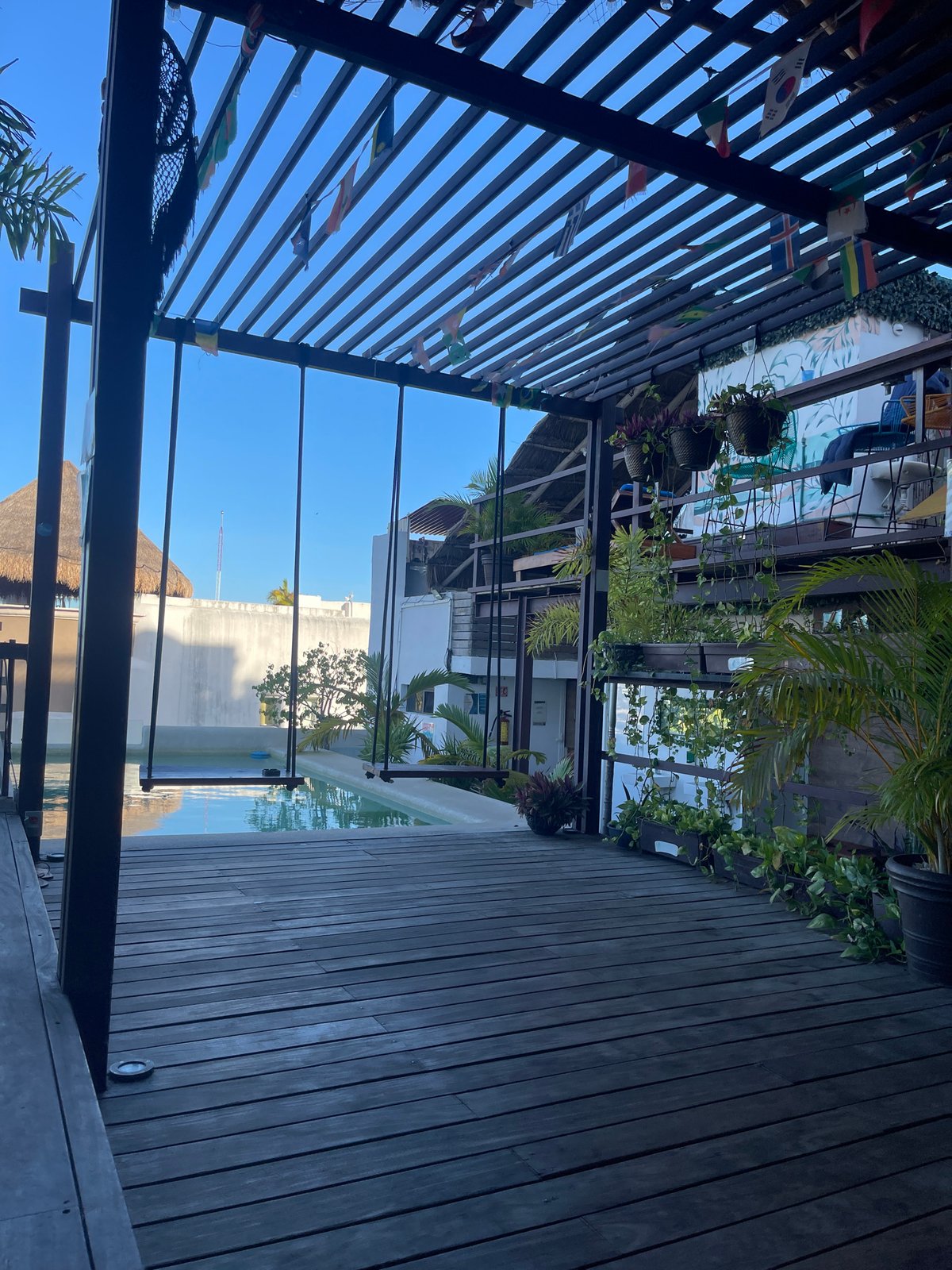 Rooftop deck and pool captured in Playa del Carmen