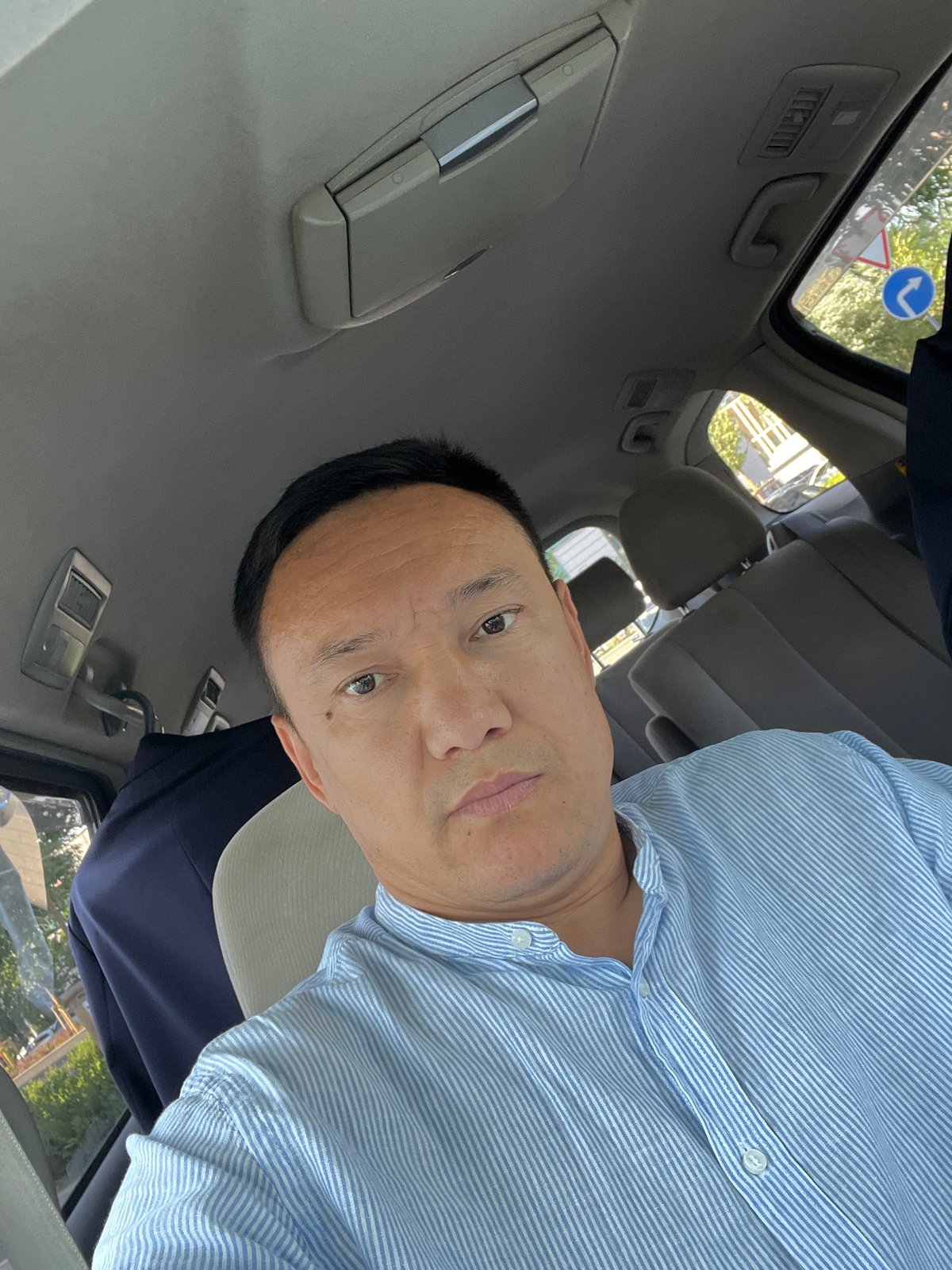 Inside a car near Astana's Talisman building