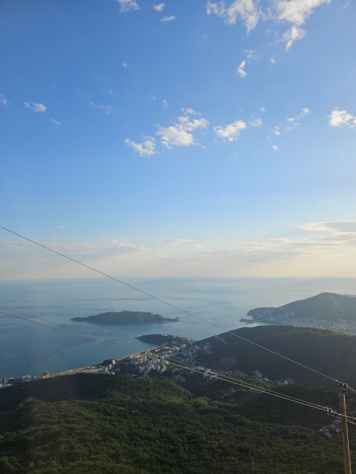 Aerial view captured of Brajici coastal landscape, Montenegro