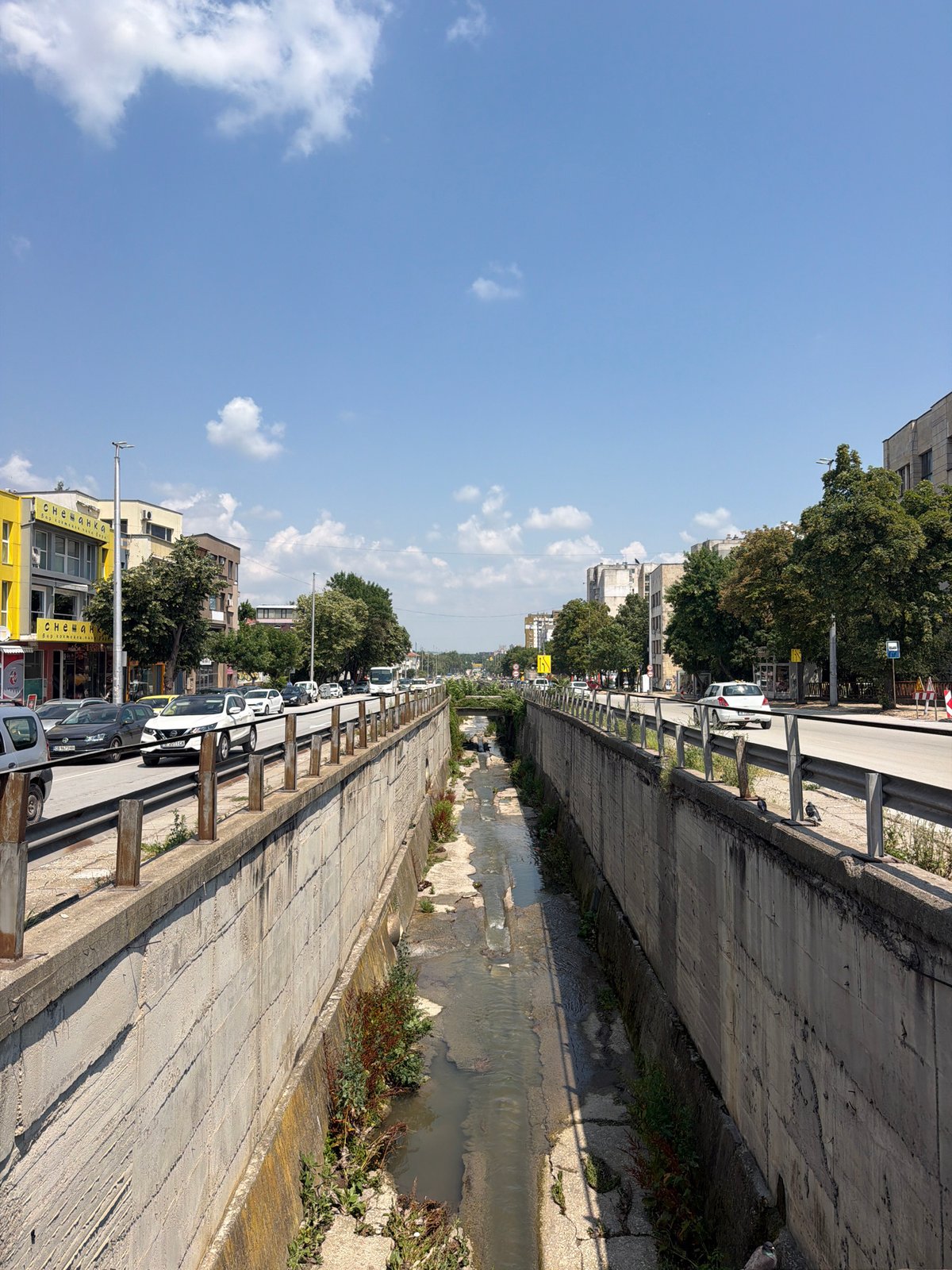 Street-level and skyline views of Shumen, Bulgaria