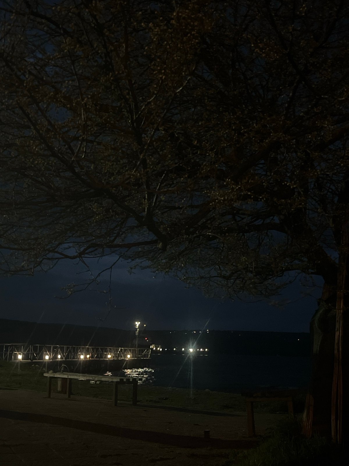 Nighttime waterfront scenes captured in Казашко, Bulgaria