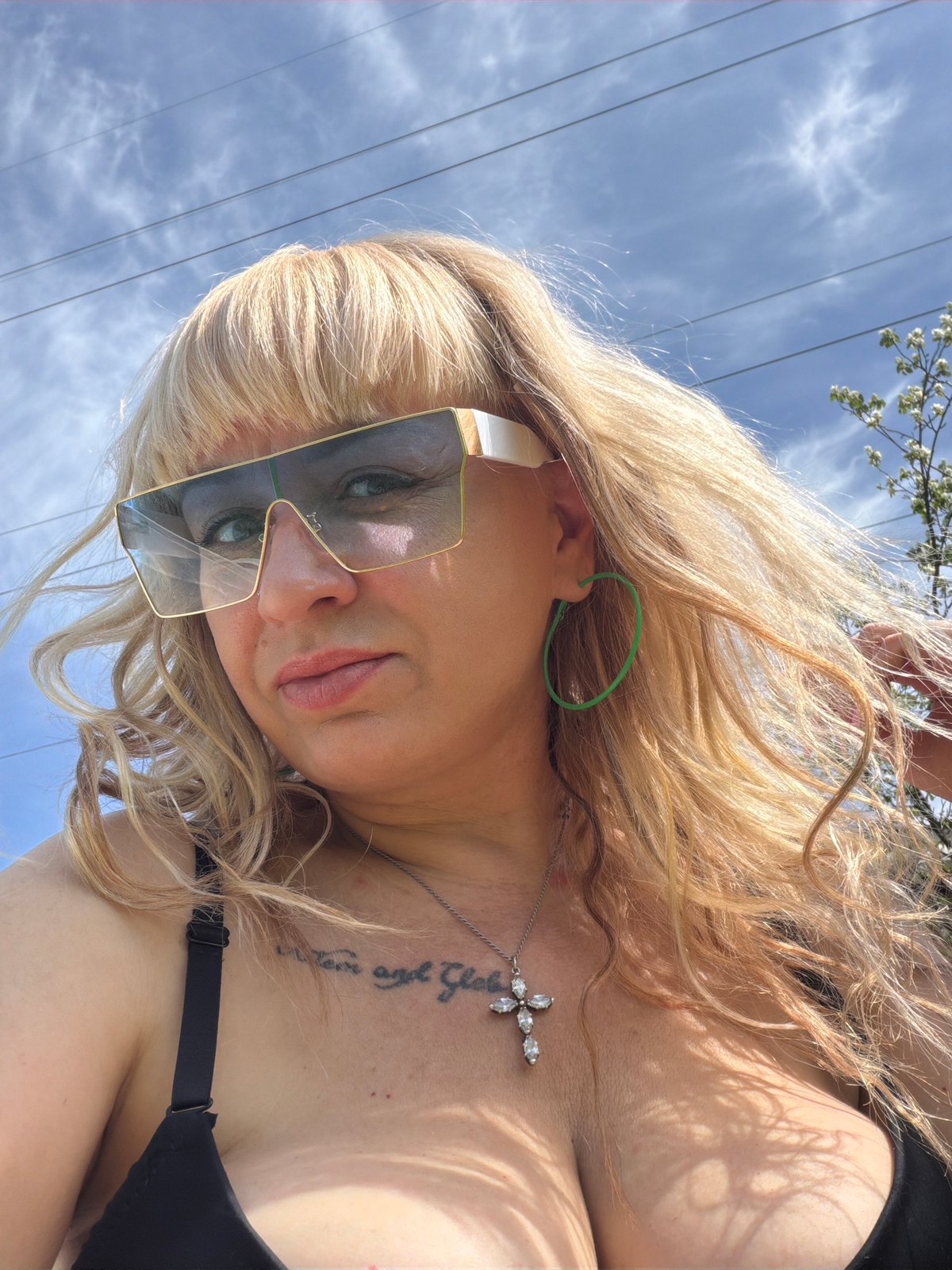 Woman takes morning selfies in Chaikovsky, Russia