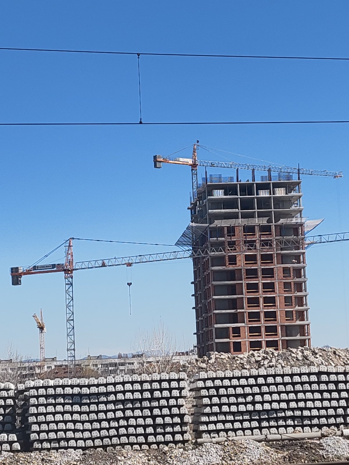 Morning scenes documented across Sofia construction and transit areas