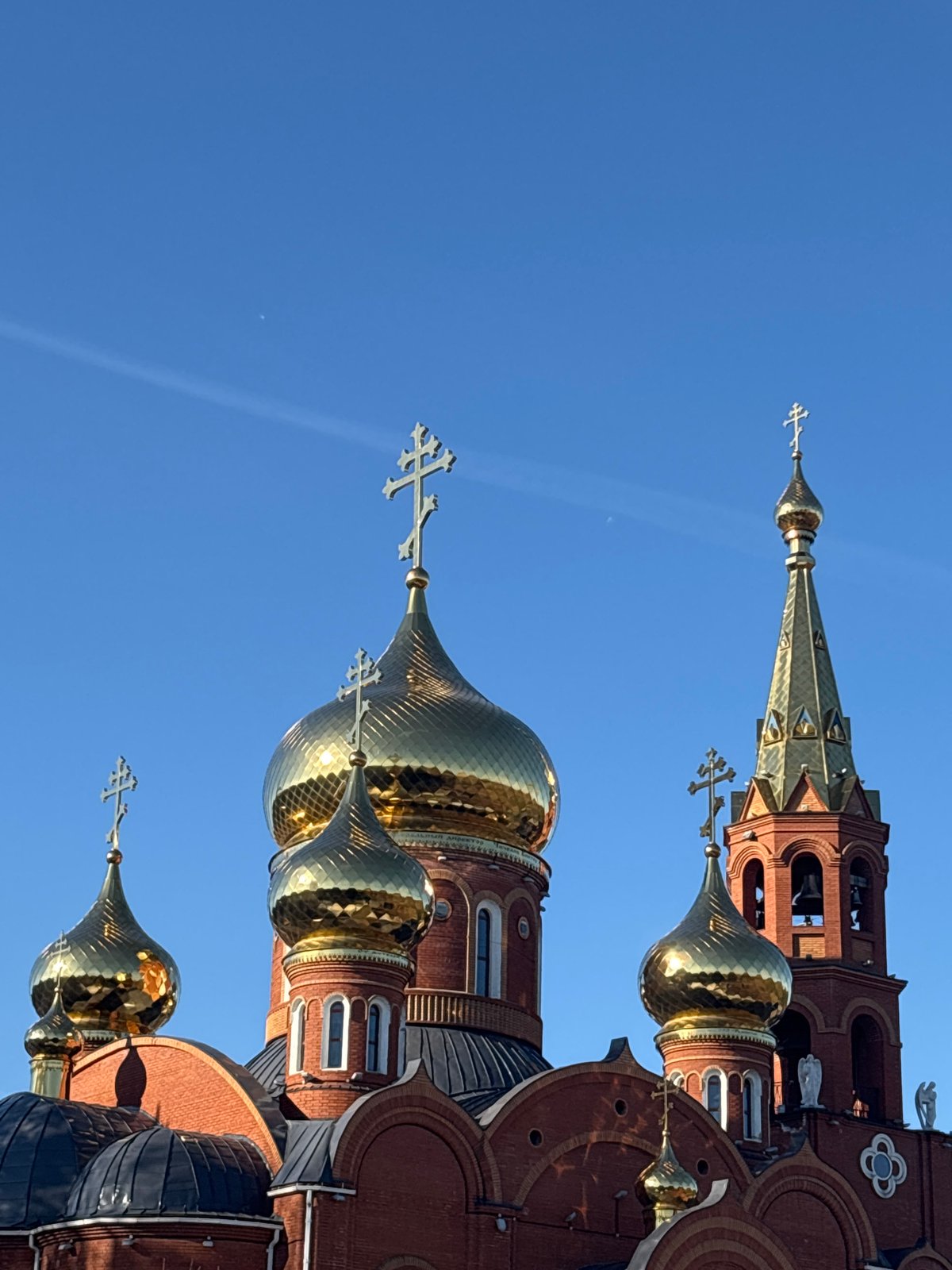 Cathedral domes photographed in Chaikovsky, Russia