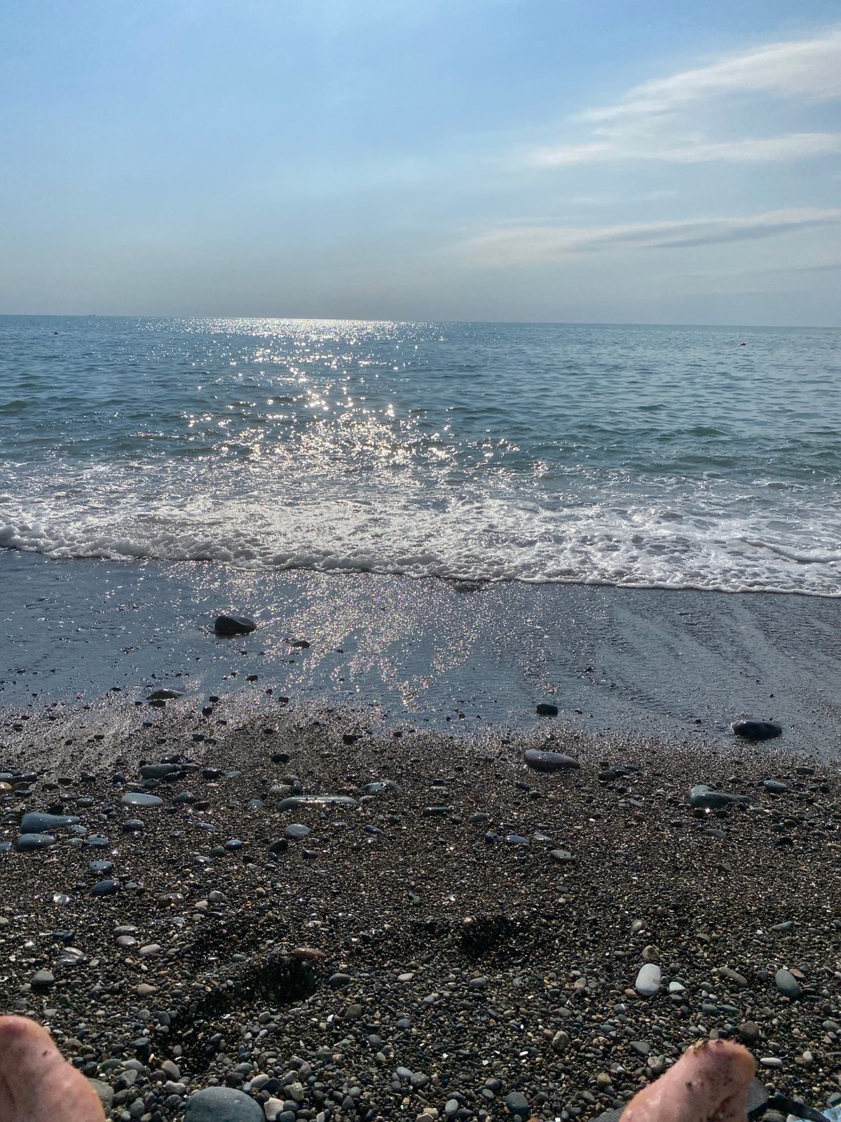 Quiet afternoon on Kobuleti's pebble beach