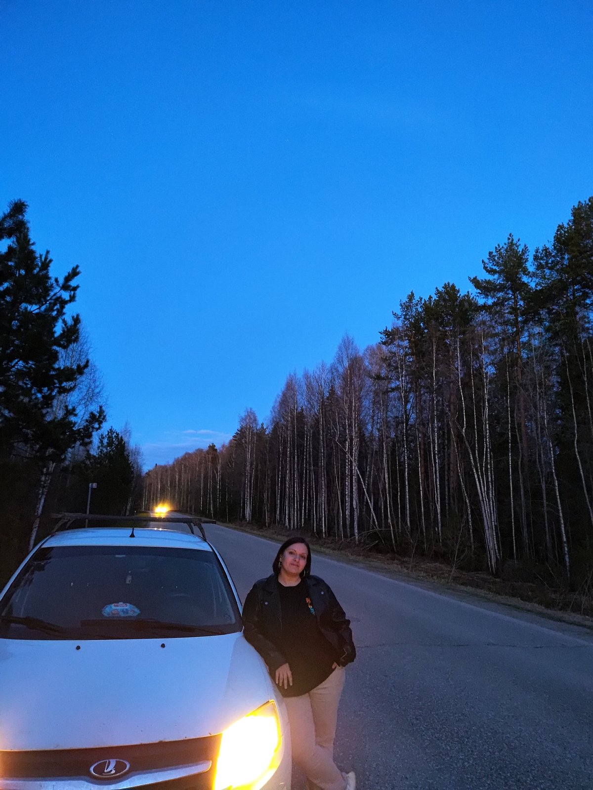 Woman spotted with vehicle on rural road in Markovo