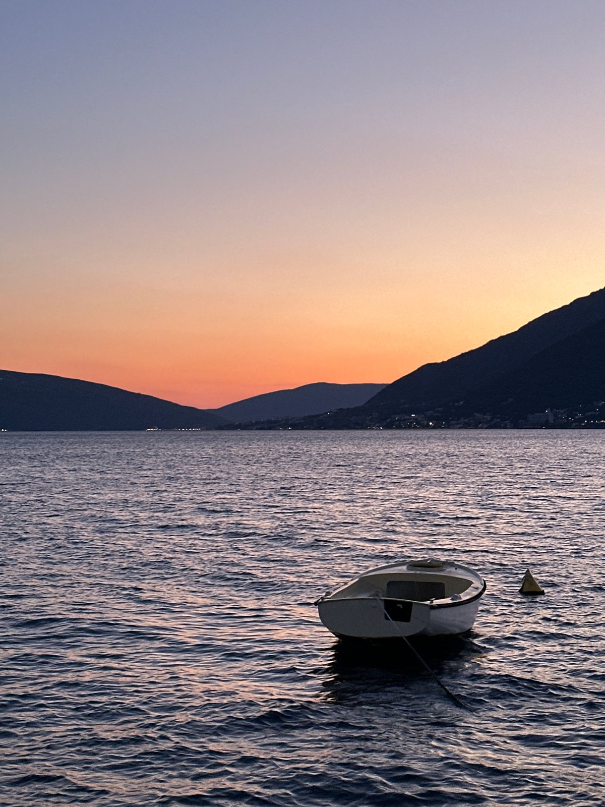 Evening serenity captured along Montenegro's coastal waters