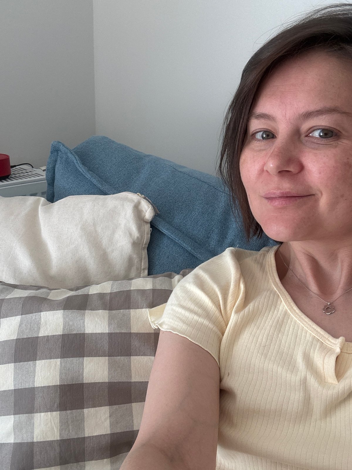 Woman photographed in casual portraits in Izhevsk home