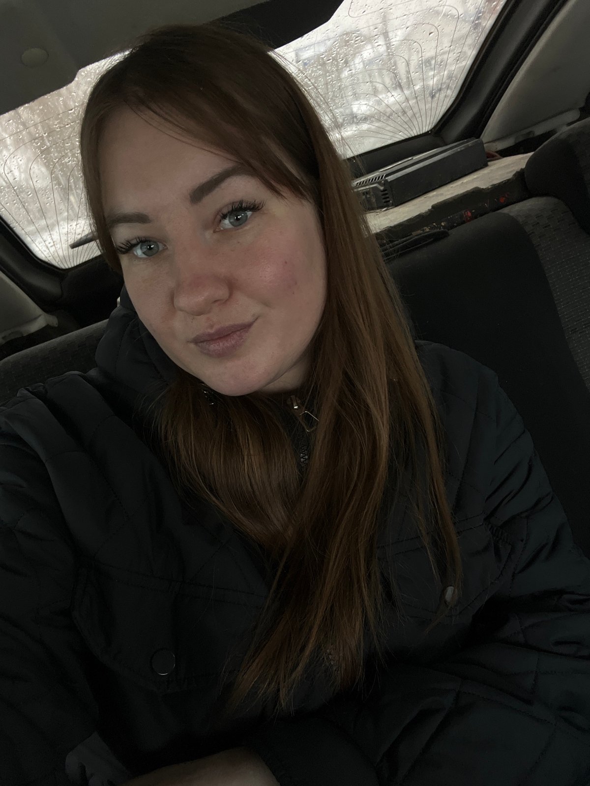 Woman takes selfies during snowstorm in Chaikovsky, Russia