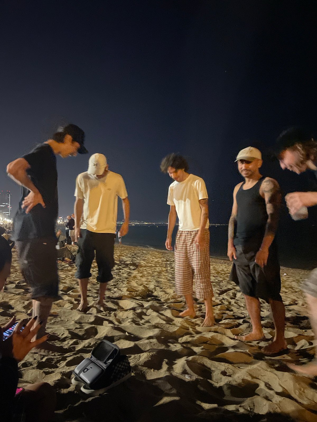 Night beach gathering draws five people in Barcelona