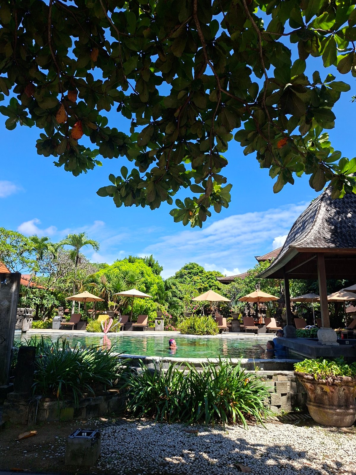 Tropical beach resort captured in pre-dawn Denpasar documentation