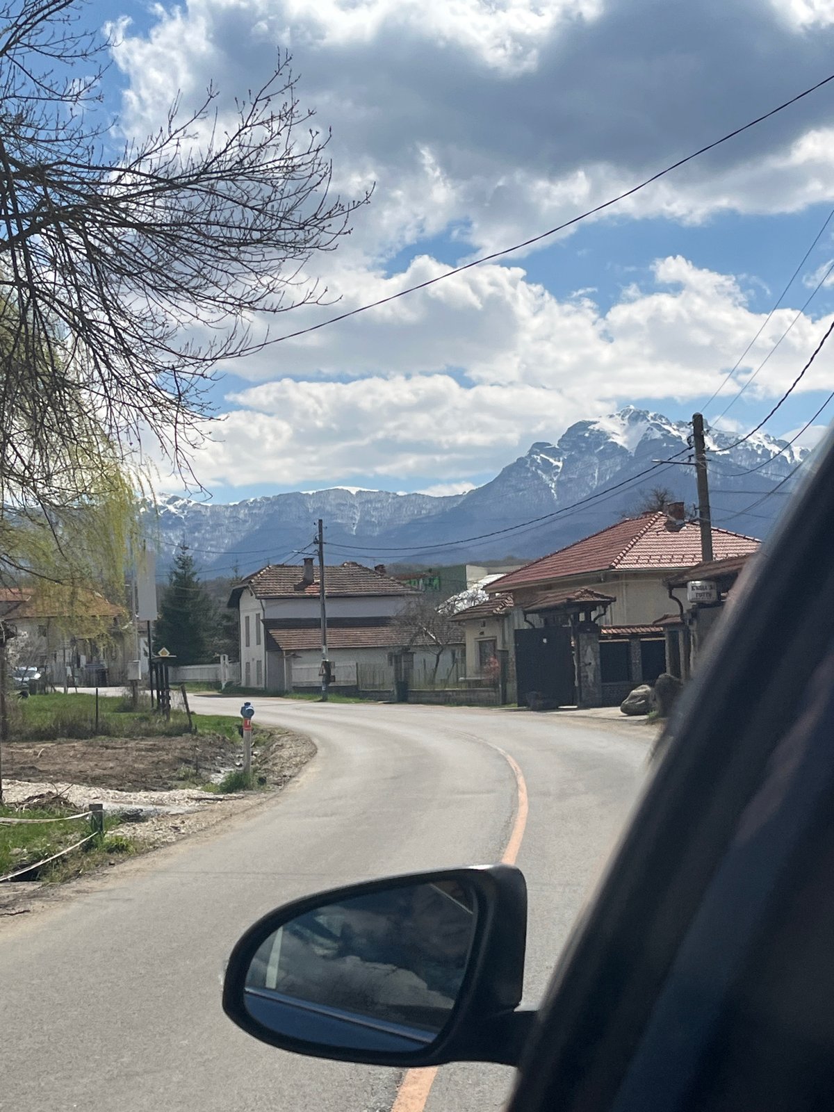 Driver documents curved road view in Apriltsi, Bulgaria