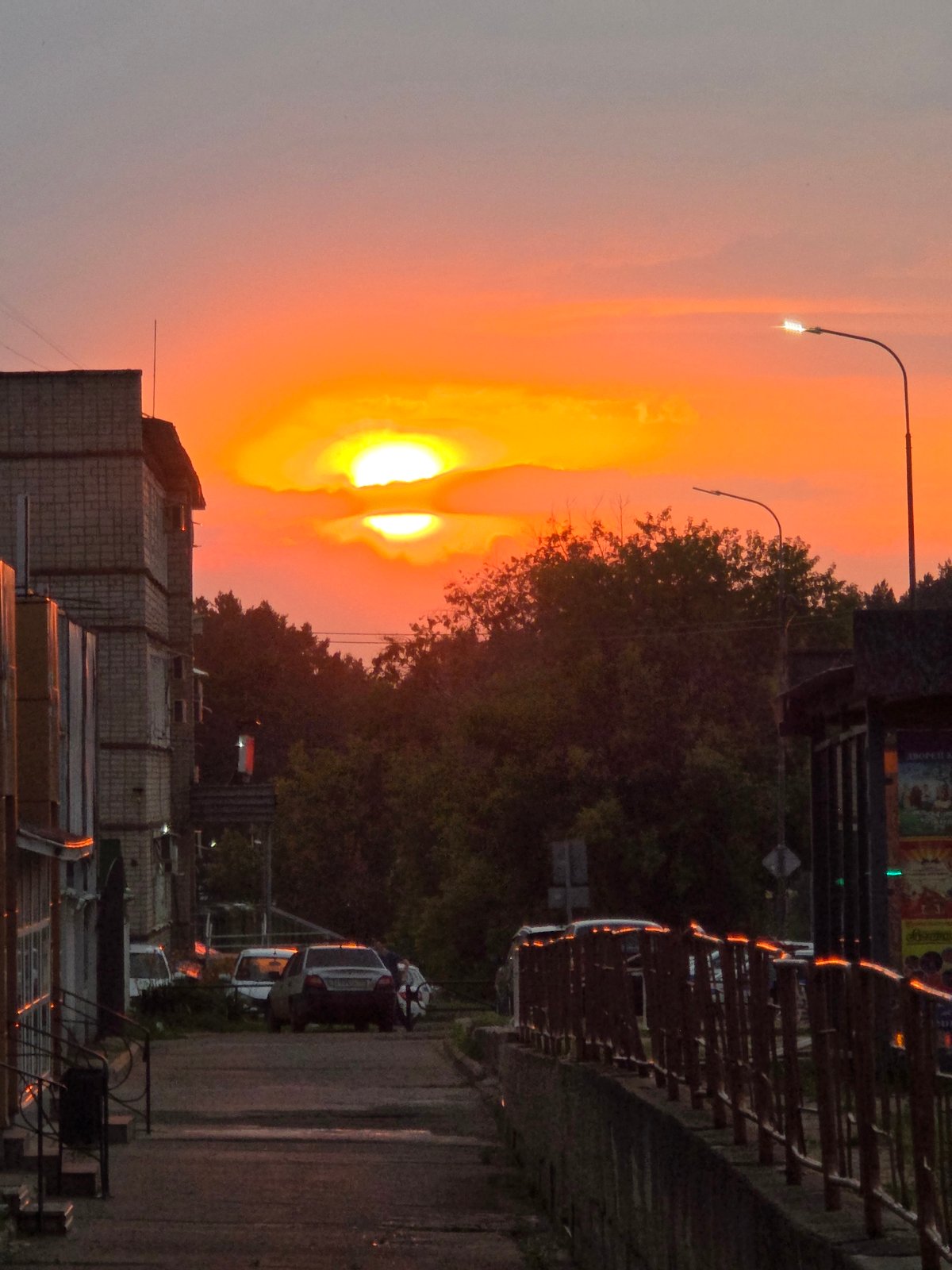 Sunset sweep through Chaikovsky, Russia on a July evening