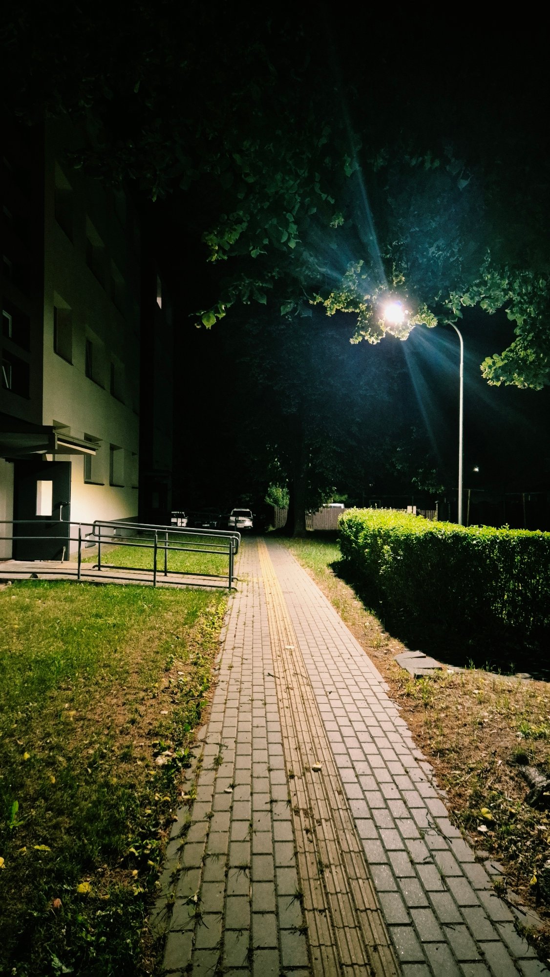 Quiet night in Varena, between the street and indoors
