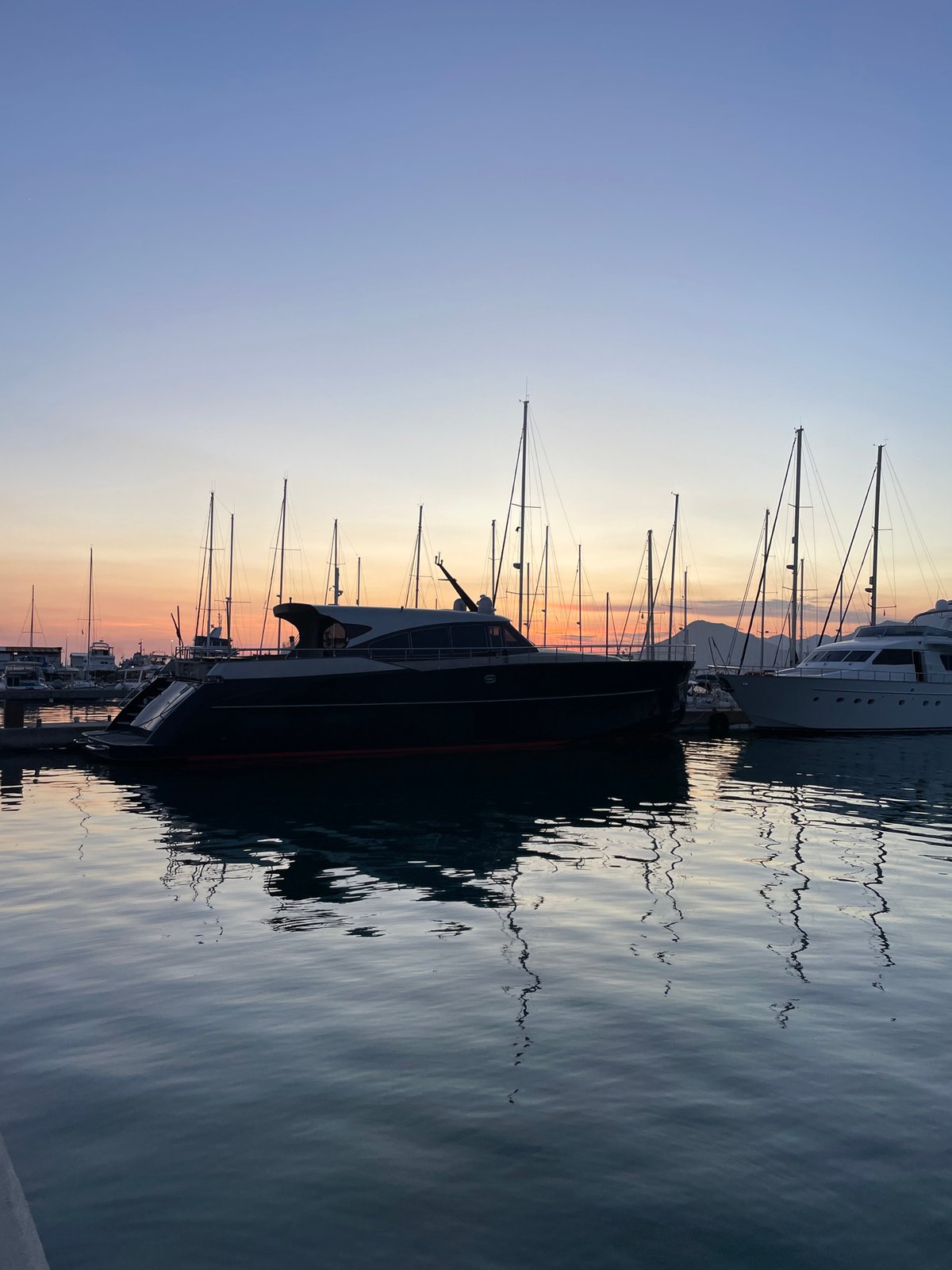 Bar marina and waterfront at golden hour, Montenegro