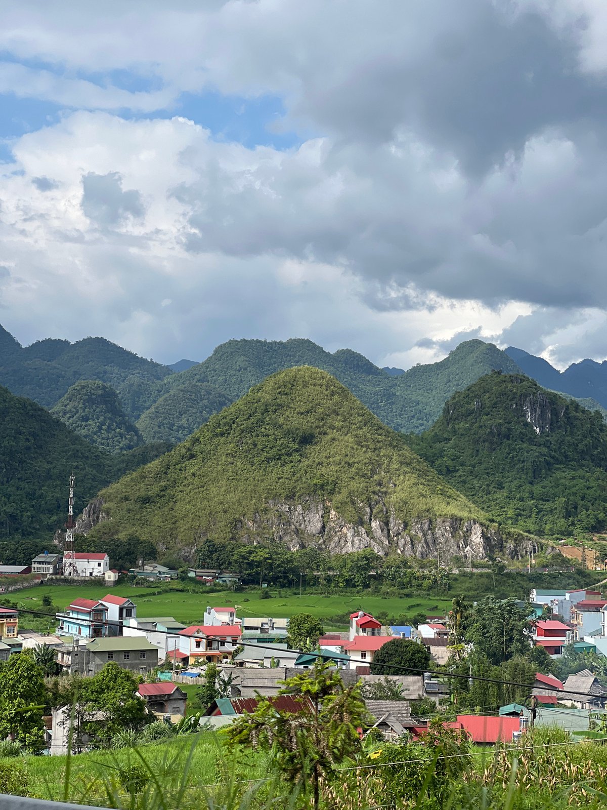 Mountain road and valley views in Quản Bạ, Vietnam