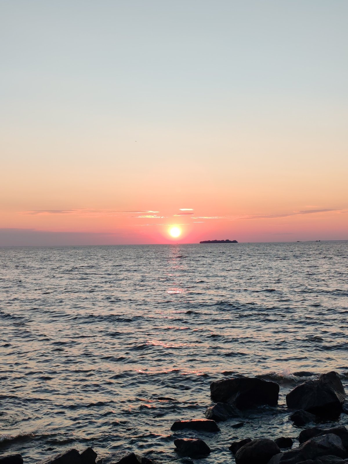 Sunset on the Gulf of Finland shore, Saint Petersburg
