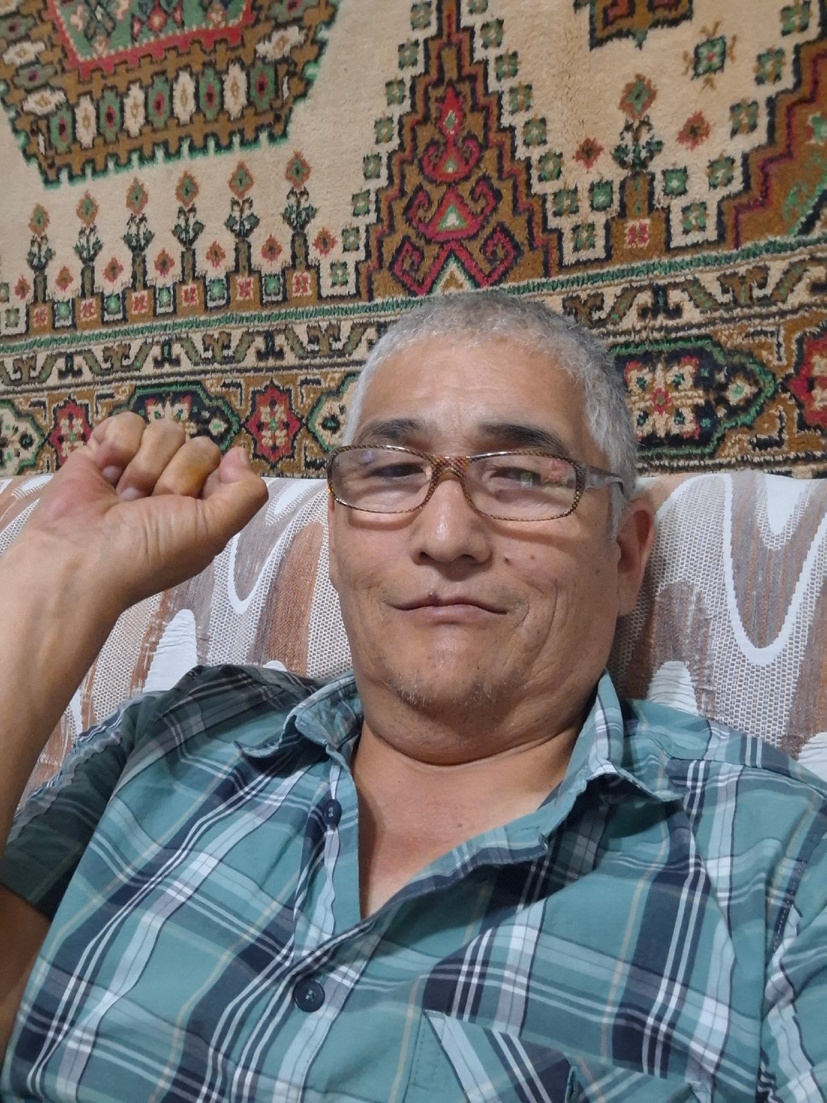 Goofing around at home in Almaty, one afternoon