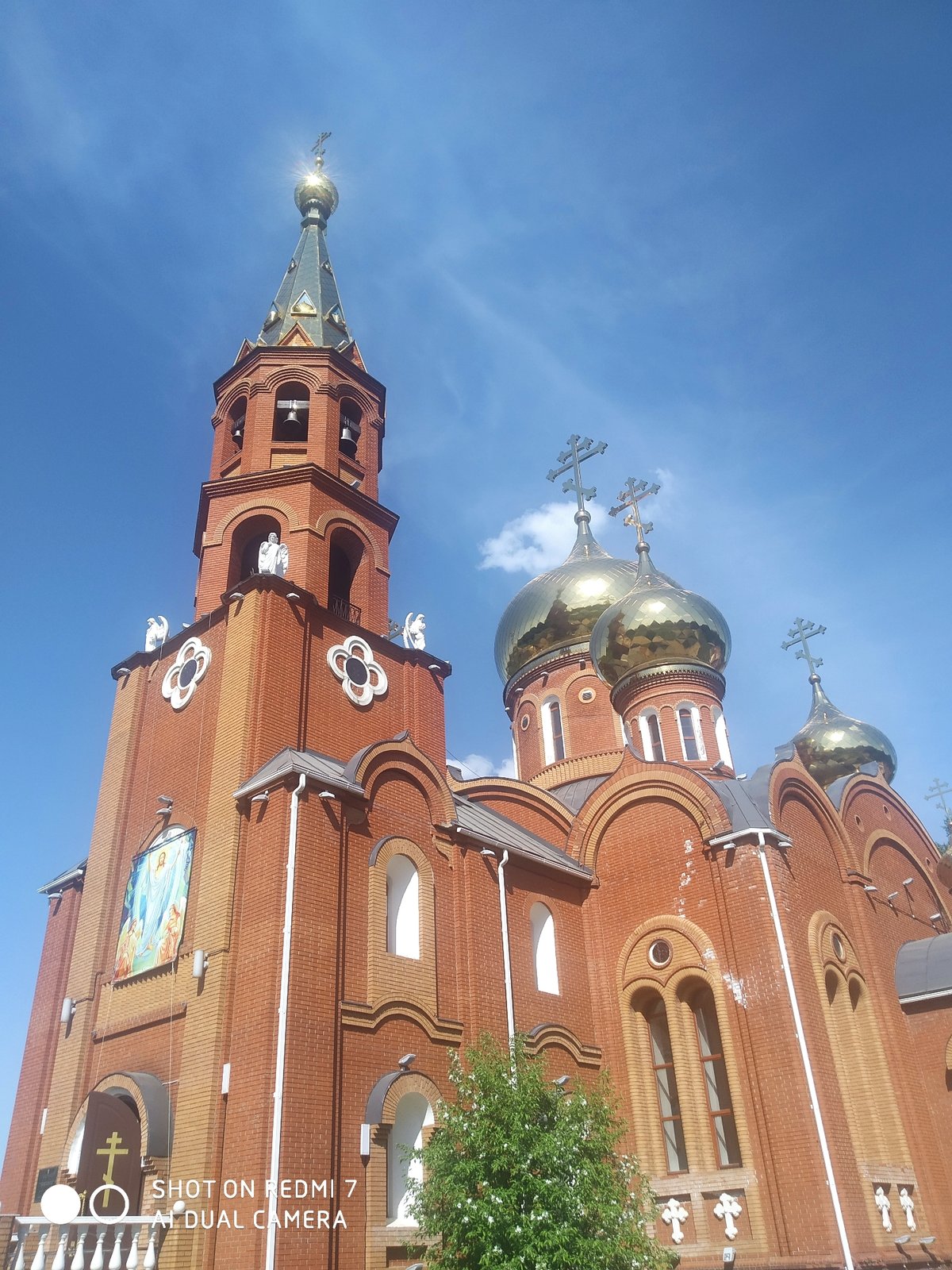 Orthodox churches photographed in Chaikovsky, Russia morning survey