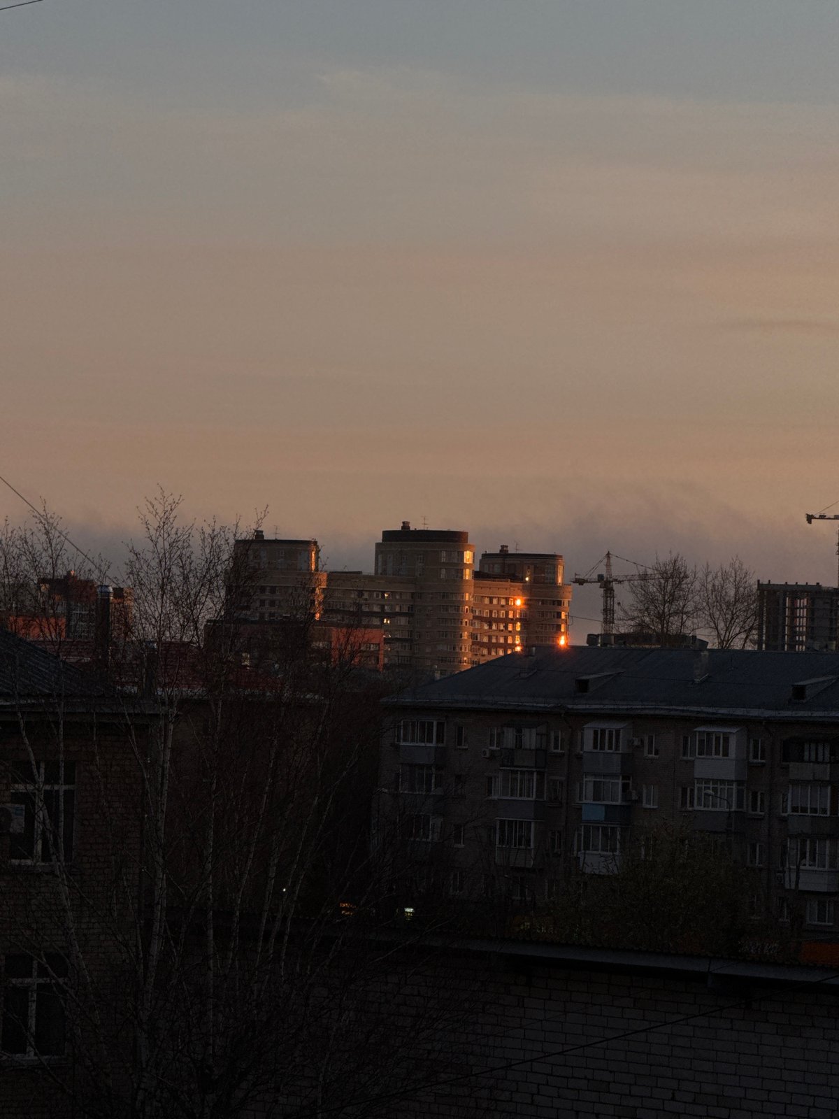 Twilight scenes captured across Perm, Russia cityscape
