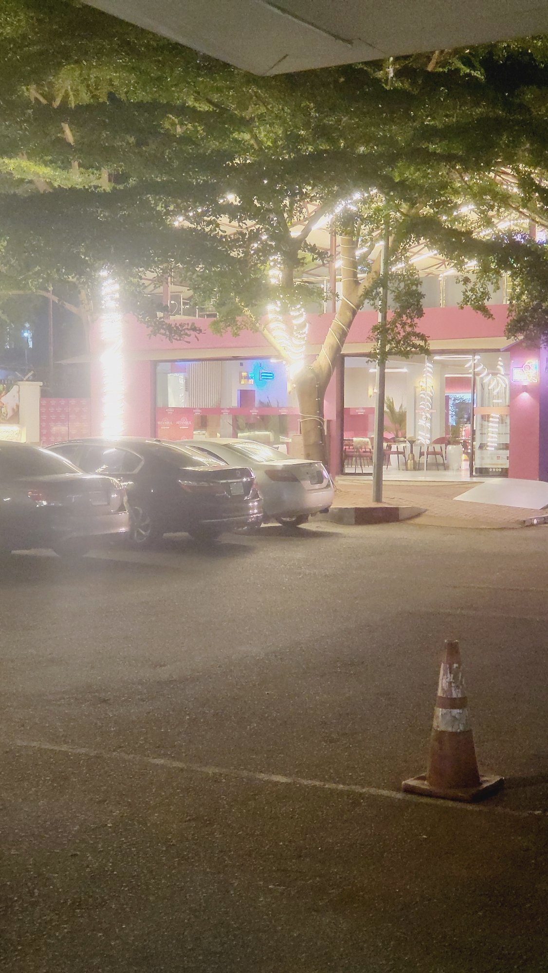 Nizamiye Hospital's radiology department, Karum, after dark