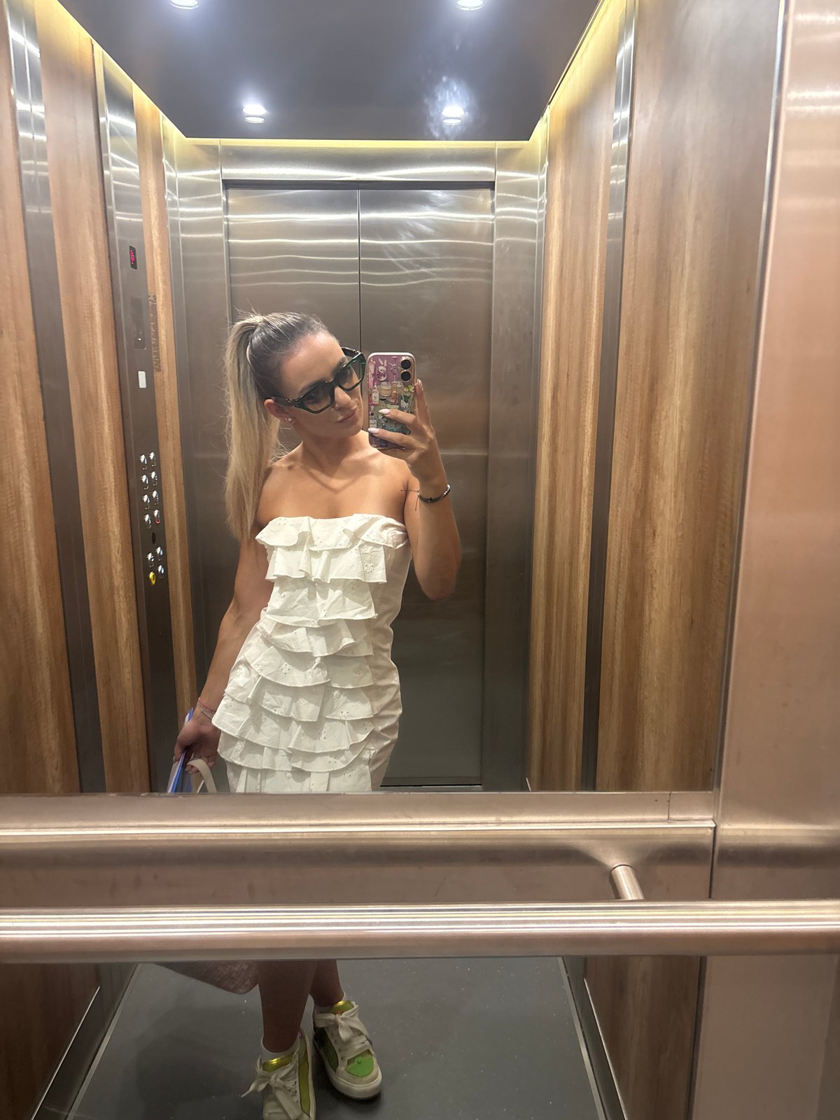 Sofia morning: elevator selfie and a plate of scrambled eggs
