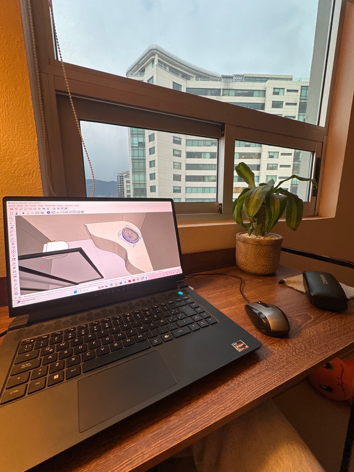 Woman documents late-night design work session in Mexico City