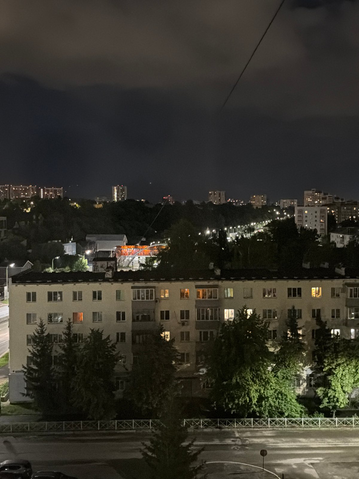 Kazan residential district at night, seen from above