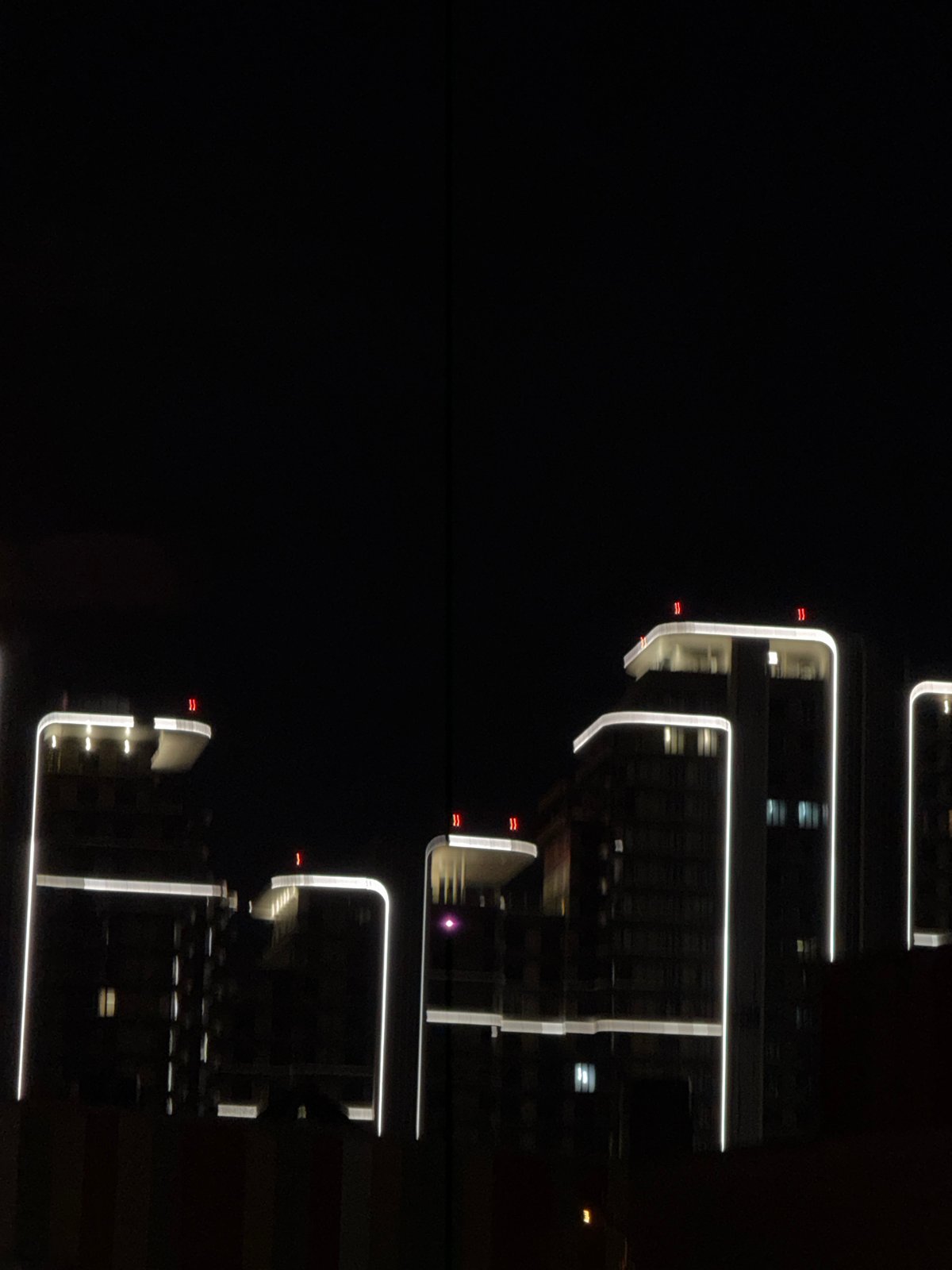 Nighttime building views captured in Khimki, Russia