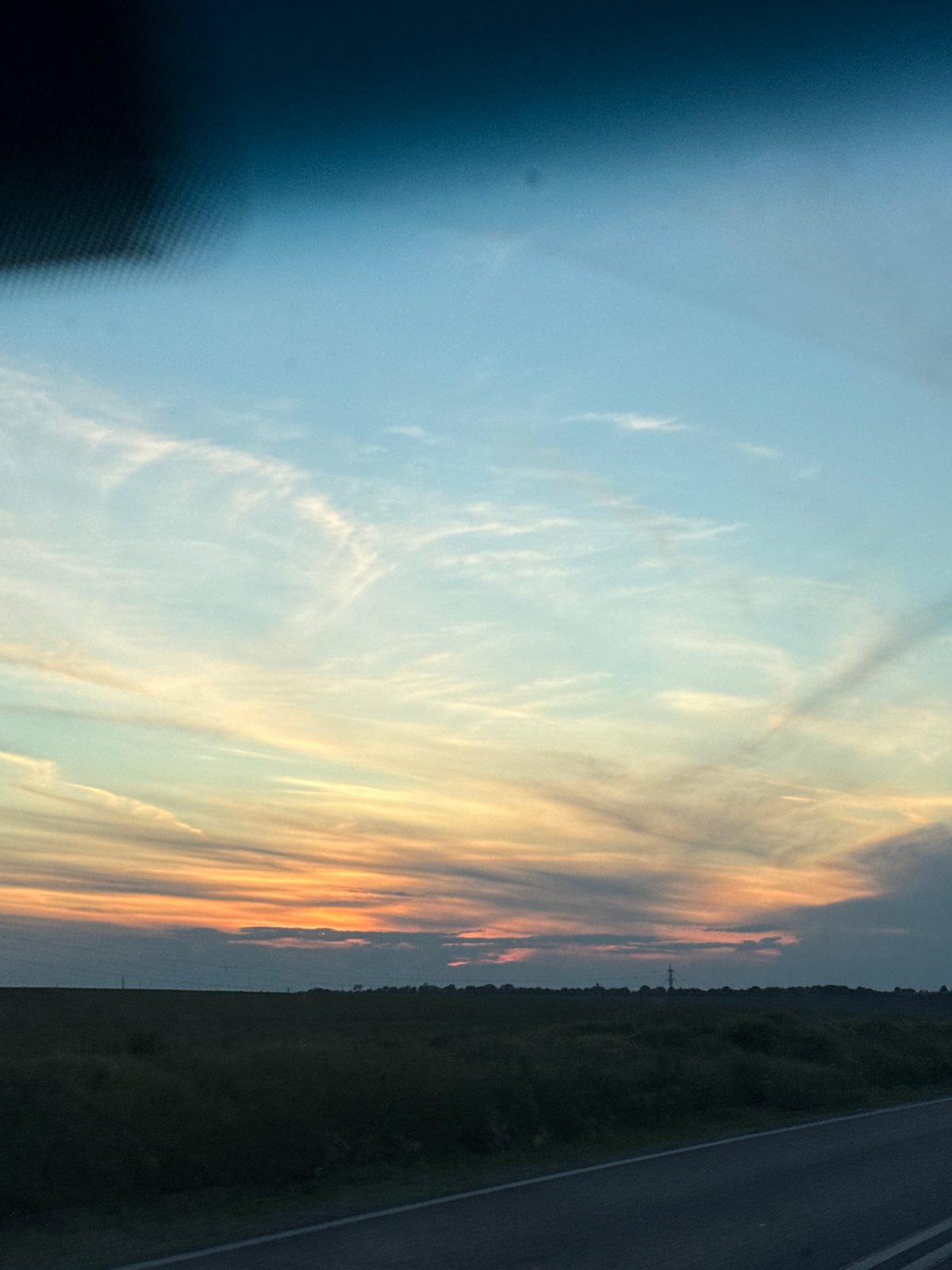 Golden hour landscape documented along highway near Pleven, Bulgaria