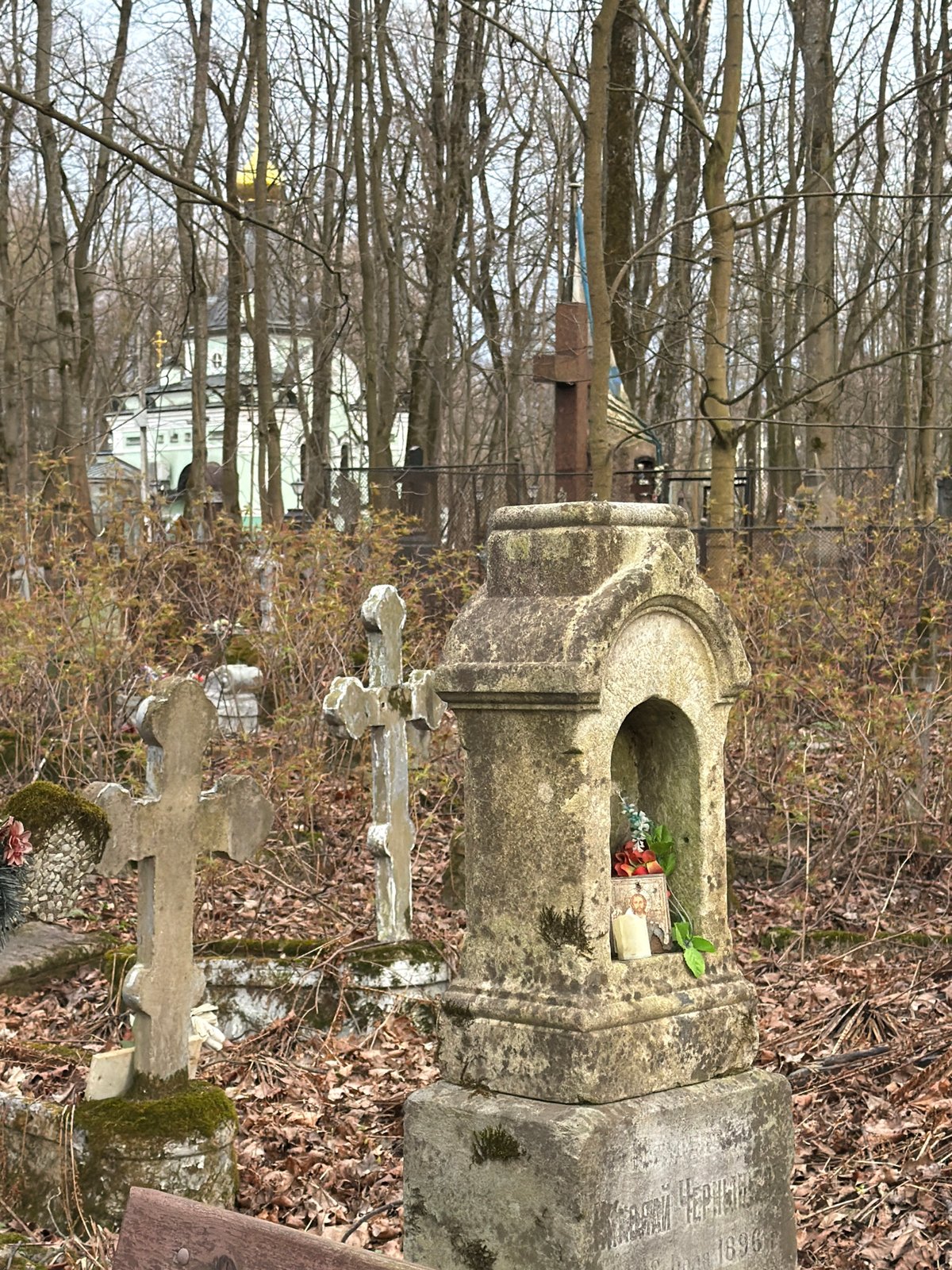 Visitors document Saint Petersburg cemetery and Saint Xenia shrine
