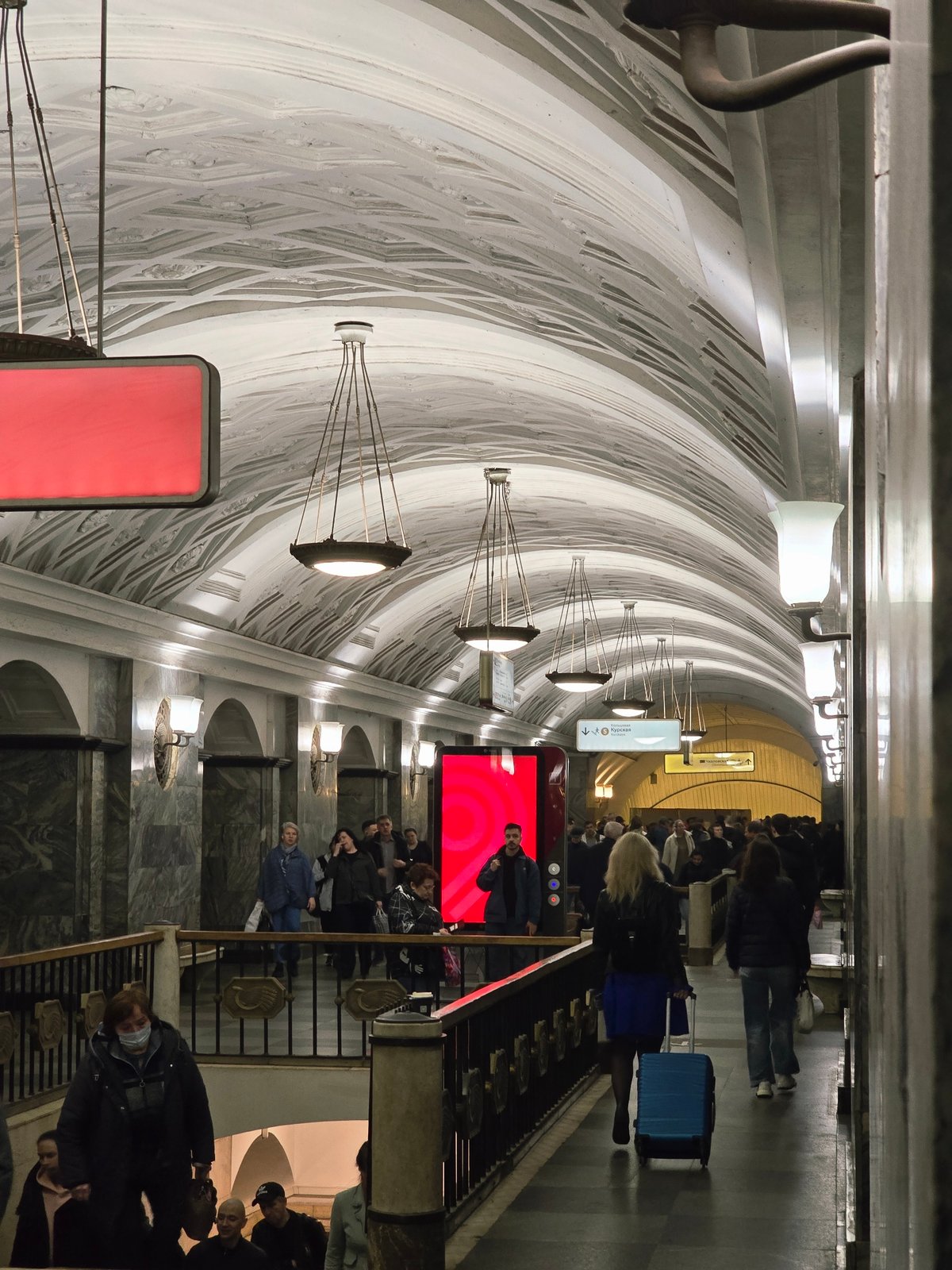 Morning commuter activity documented across Moscow Metro and streets