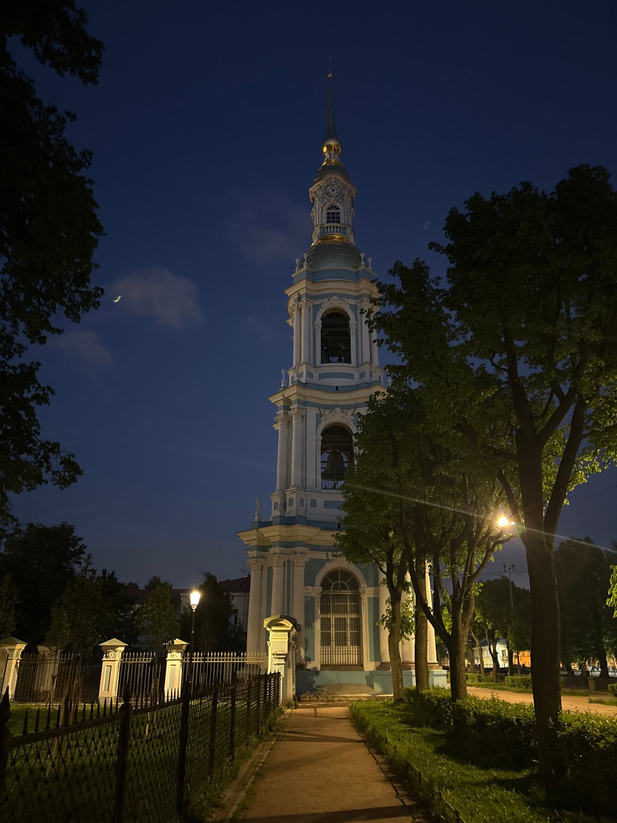 Evening stroll documented through illuminated Saint Petersburg historic district