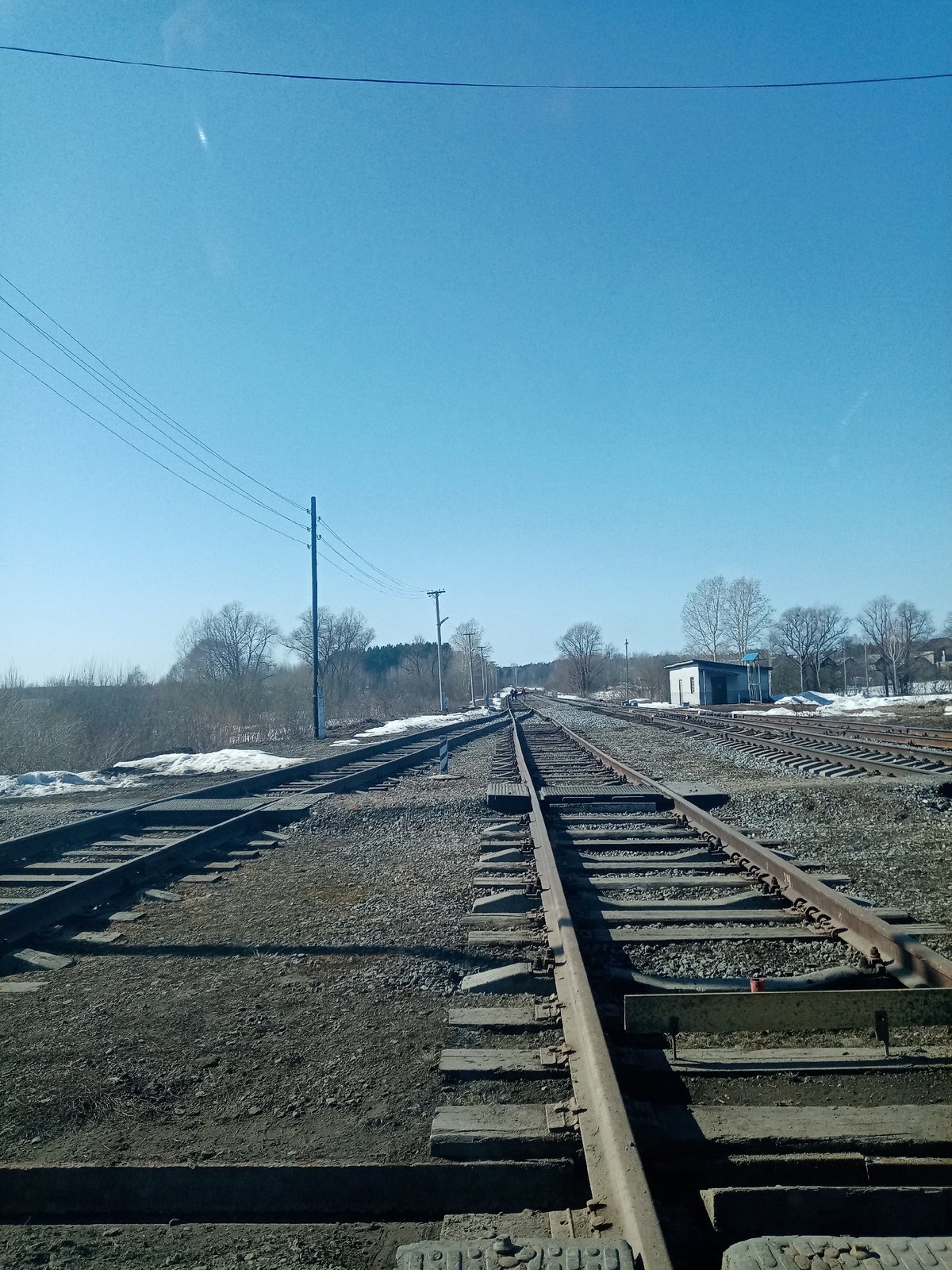 Railway yard with converging tracks observed in Кварса, Russia