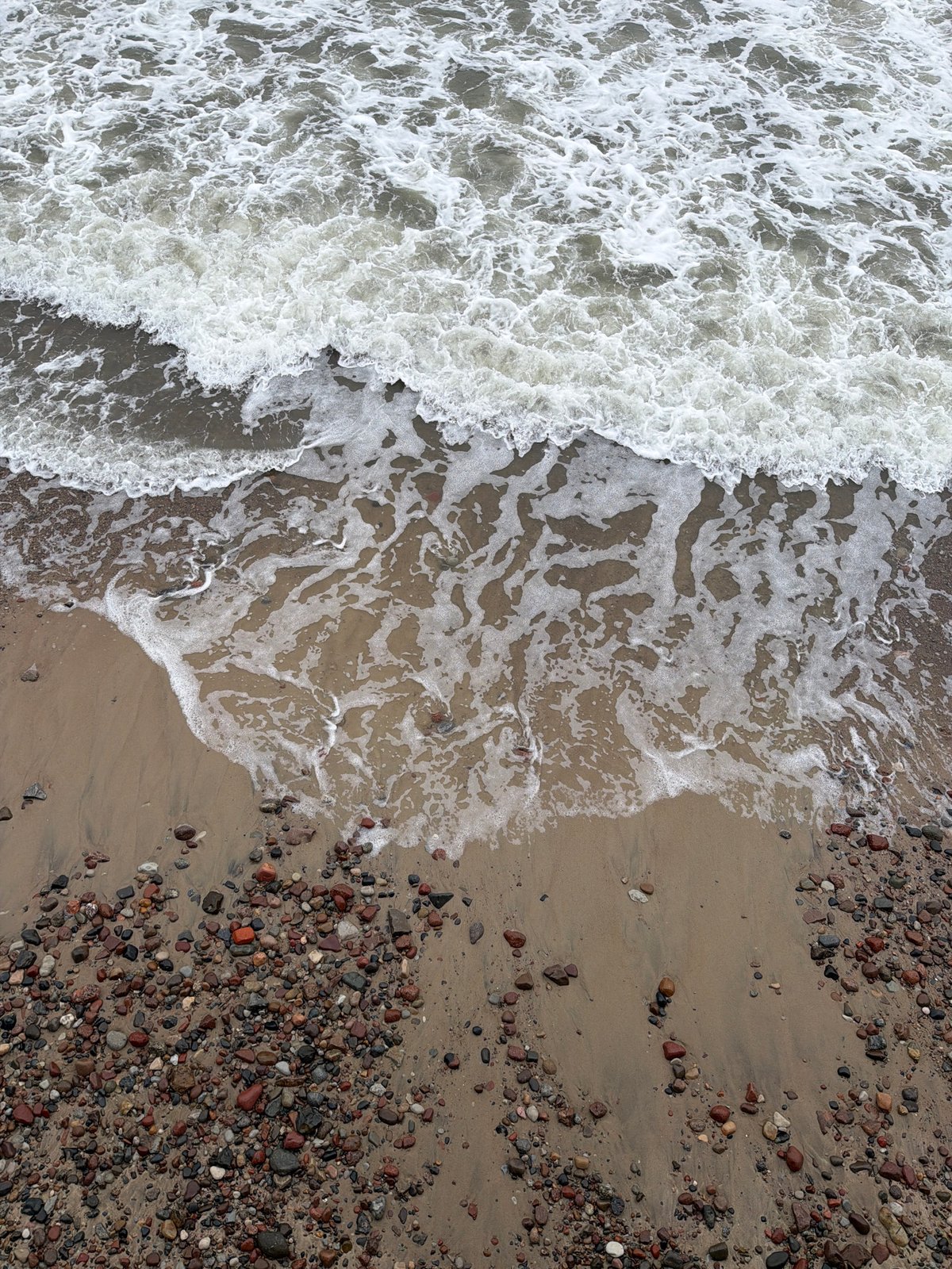 Overcast day on a rough Baltic beach in Zelenogradsk