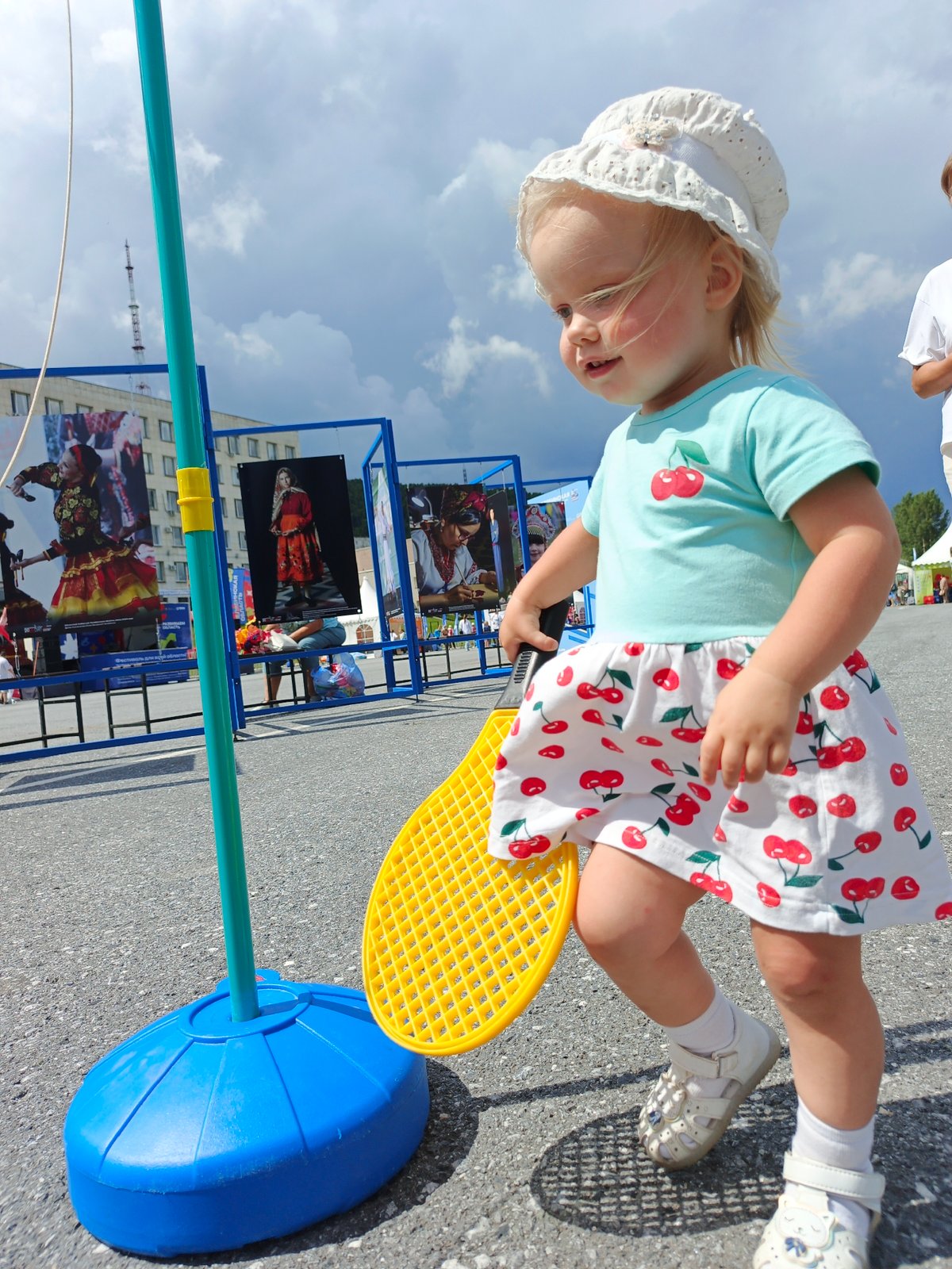 Outdoor event with tents and activity in Zlatoust, Russia