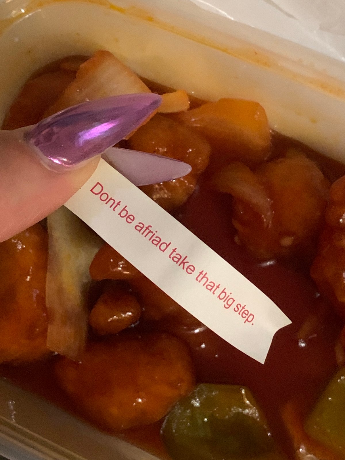 Fortune cookie slip found in London takeout container