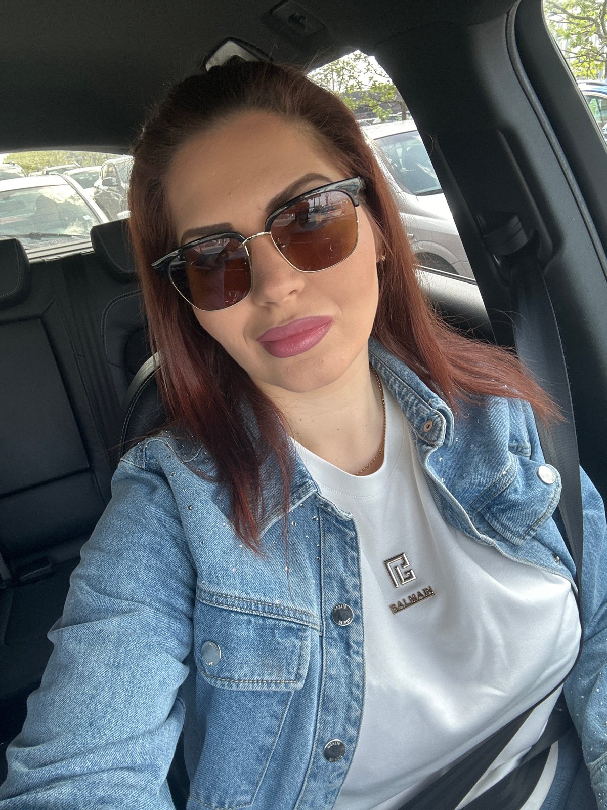 Woman in designer clothing observed in car in Sofia