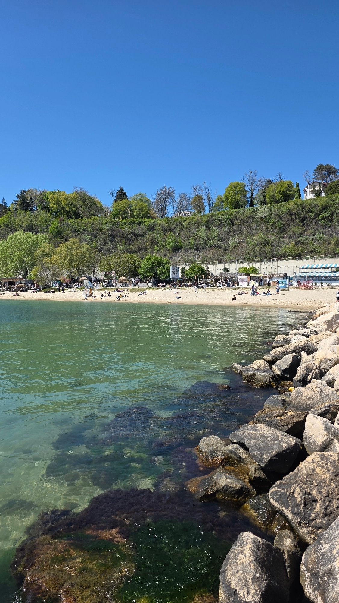 Beach view captured in Varna, Bulgaria facing Black Sea