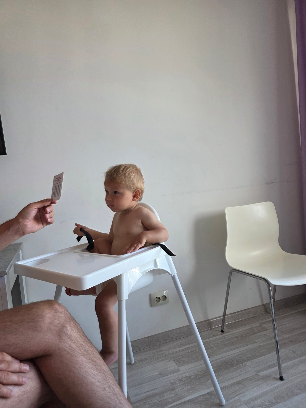 Toddler flashcard session at home in Sochi, Russia