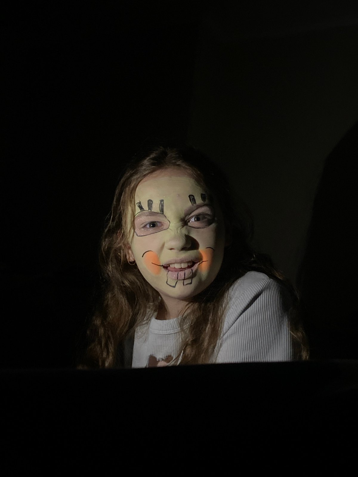 Person in theatrical makeup documented in multiple poses