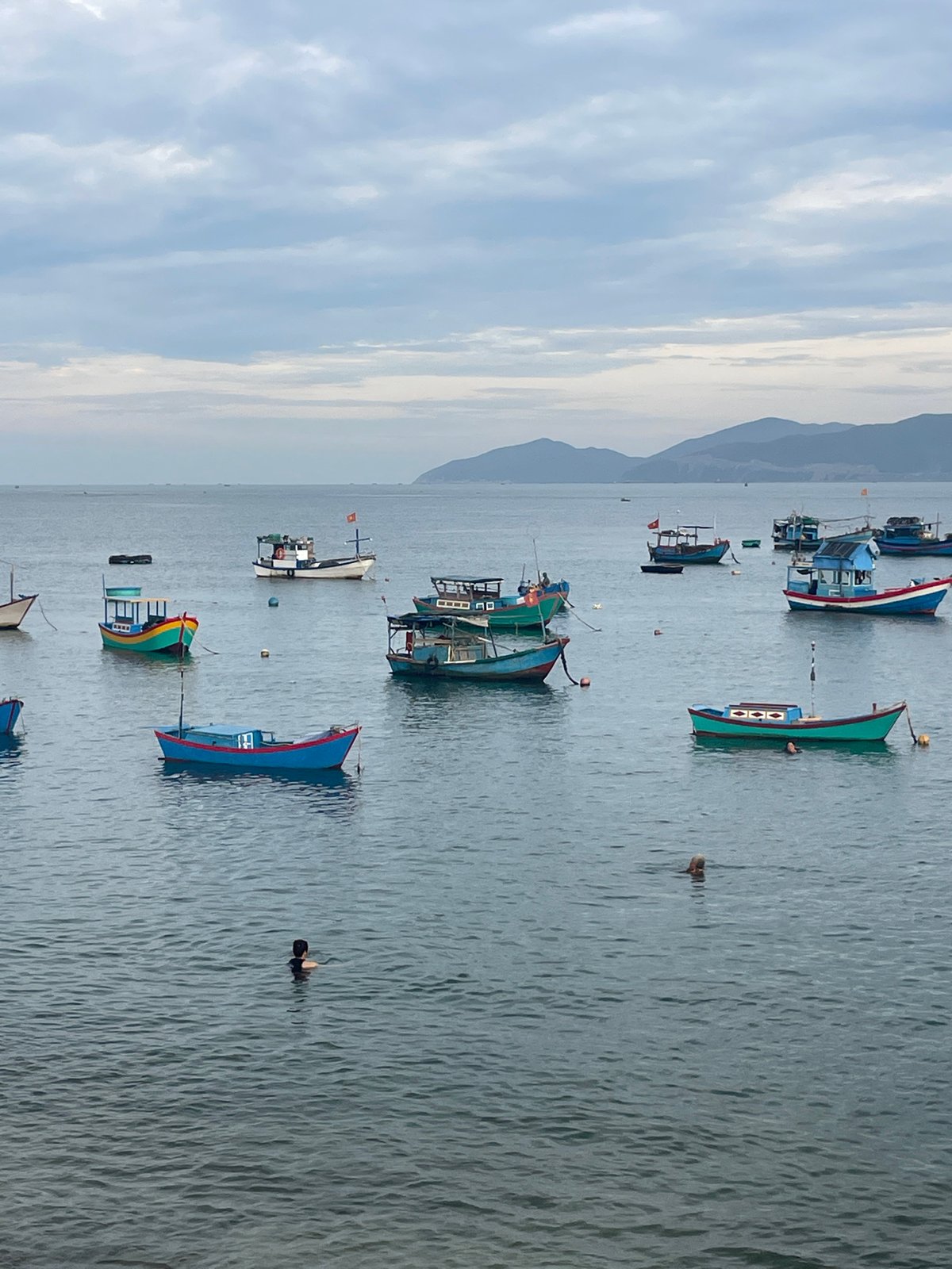 Morning fishing harbor scene captured in Nha Trang Vietnam