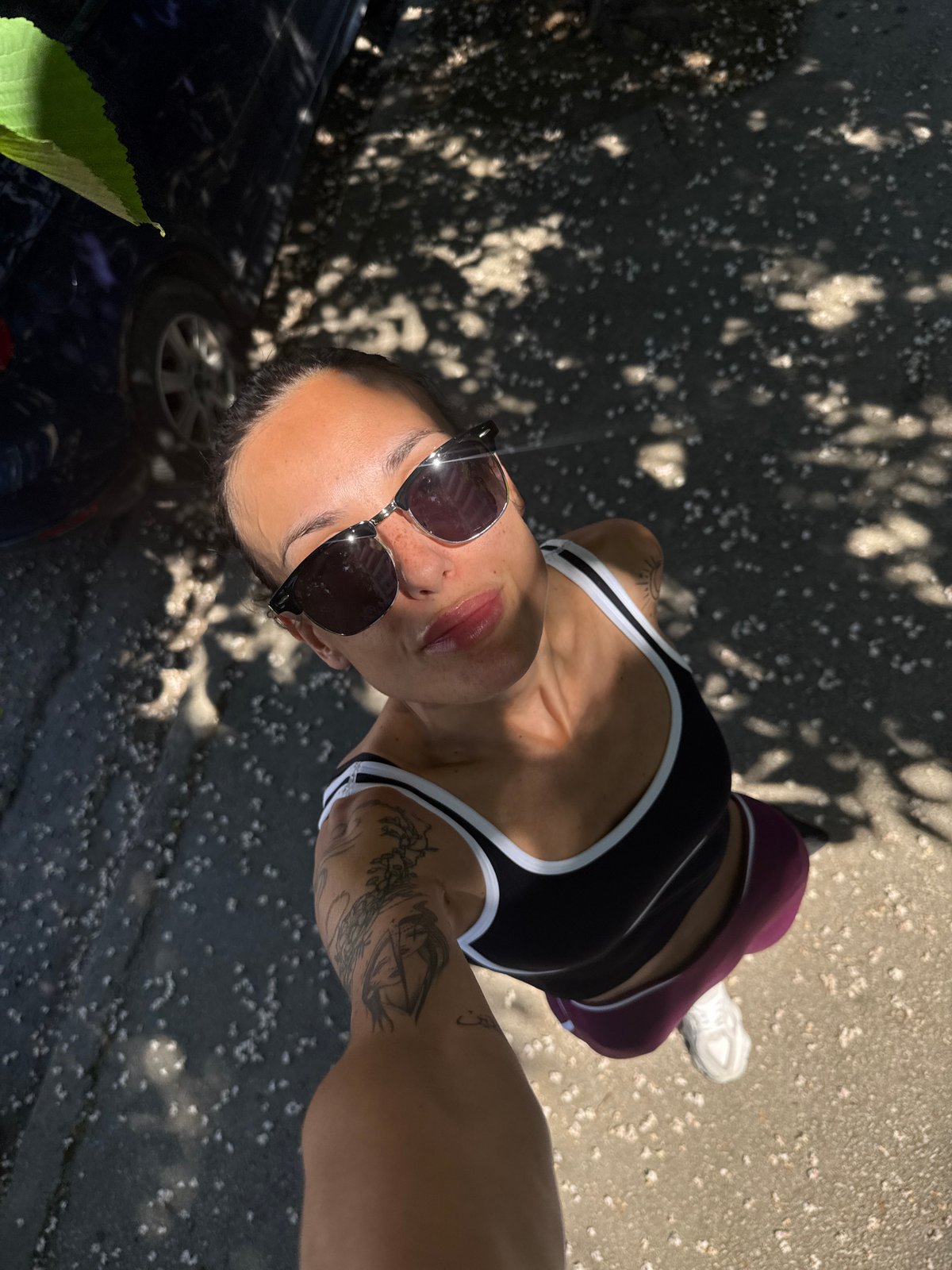 Person takes outdoor selfie in Pleven, Bulgaria